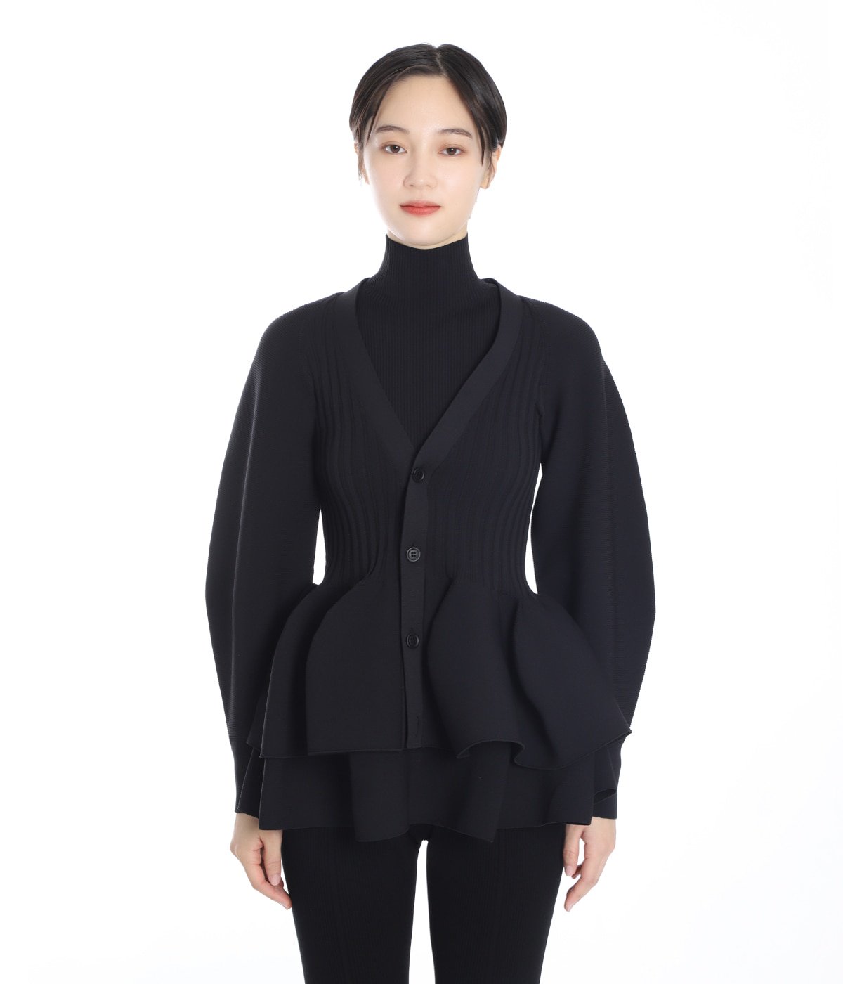 CFCL / シーエフシーエル | POTTERY CARDIGAN ペプラム カーディガン | 1 | ブラック | レディース レディース】POTTERY CARDIGAN | CFCL(シーエフシーエル) / トップス