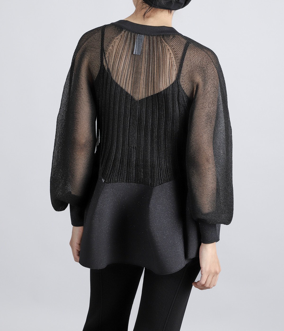 レディース】POTTERY LUCENT GLITTER PUFF SLEEVE CARDIGAN | CFCL