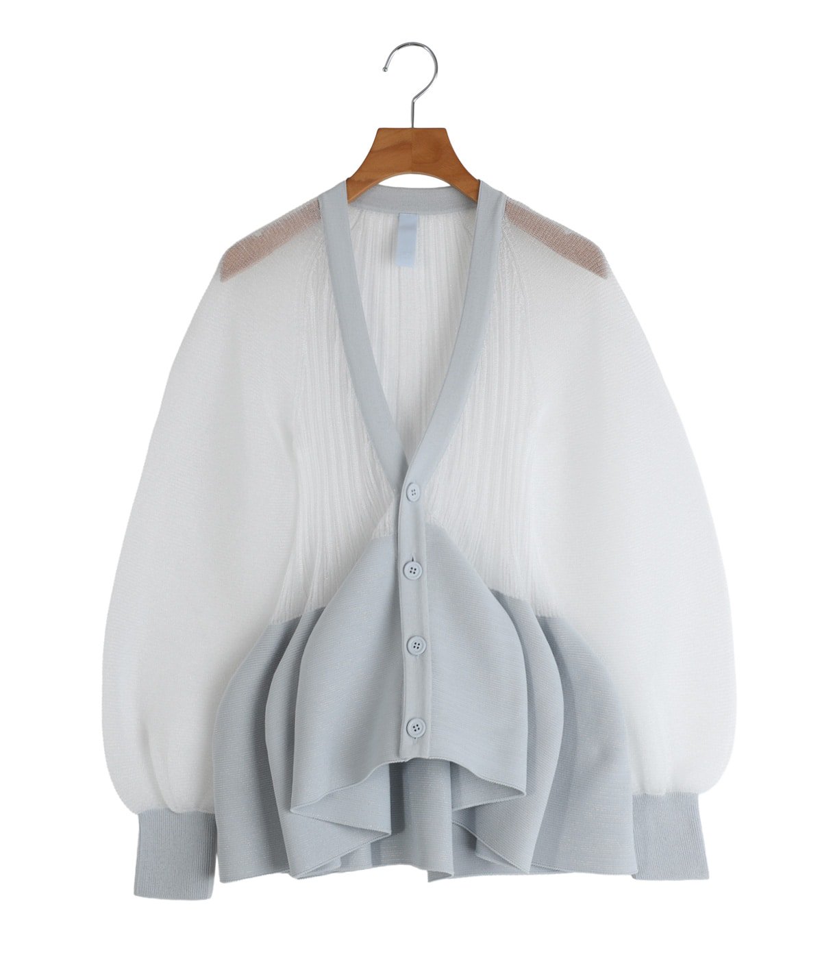 レディース】POTTERY LUCENT GLITTER PUFF SLEEVE CARDIGAN | CFCL