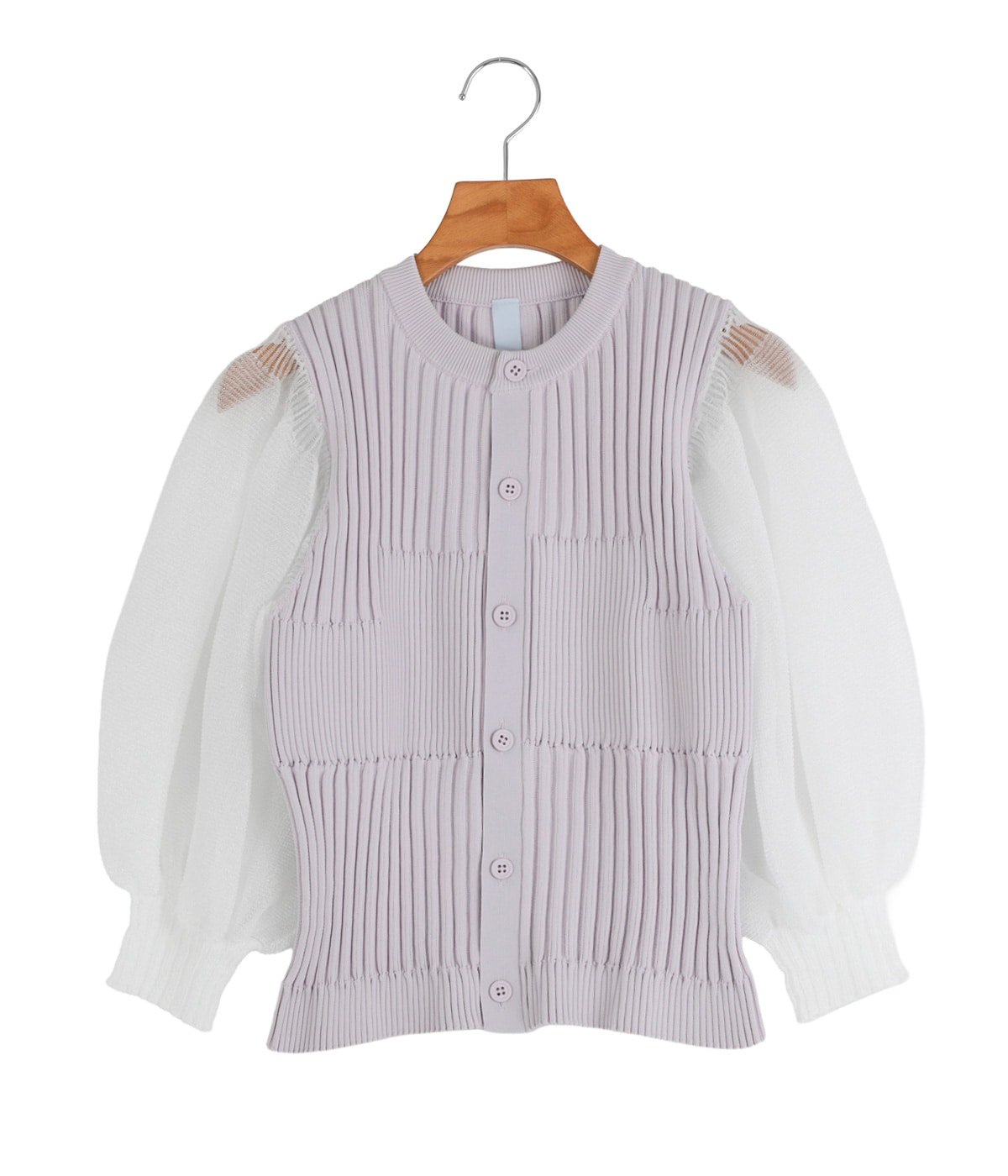 レディース】FLUTED LUCENT PUFFSLEEVE CARDIGAN | CFCL(シーエフ