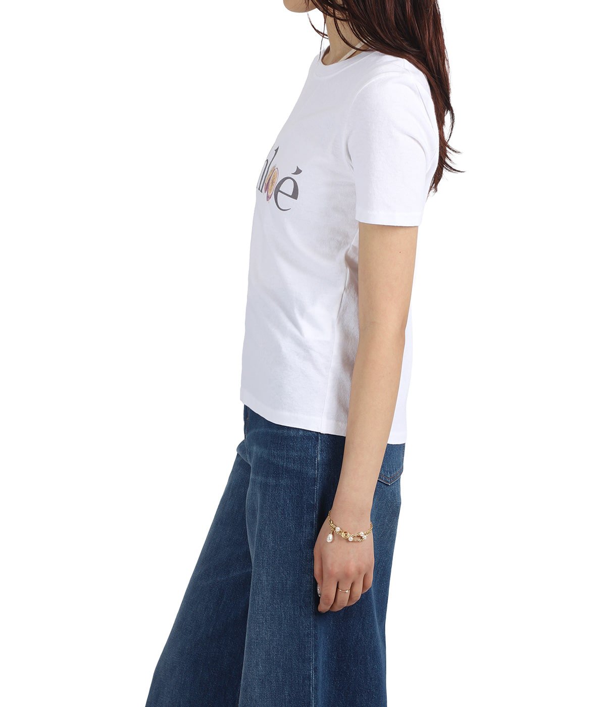 クロエ　ロゴtシャツ　コットンジャージーtシャツ 国内即発 Chloe オーガニック コットン ジャージー ロゴ Tシャツ