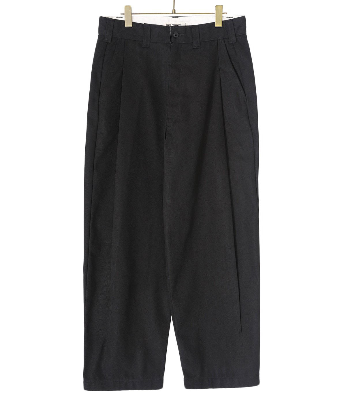 Hard Twisted Yarn T/C Twill Raza 1 Tuck Trousers | COOTIE