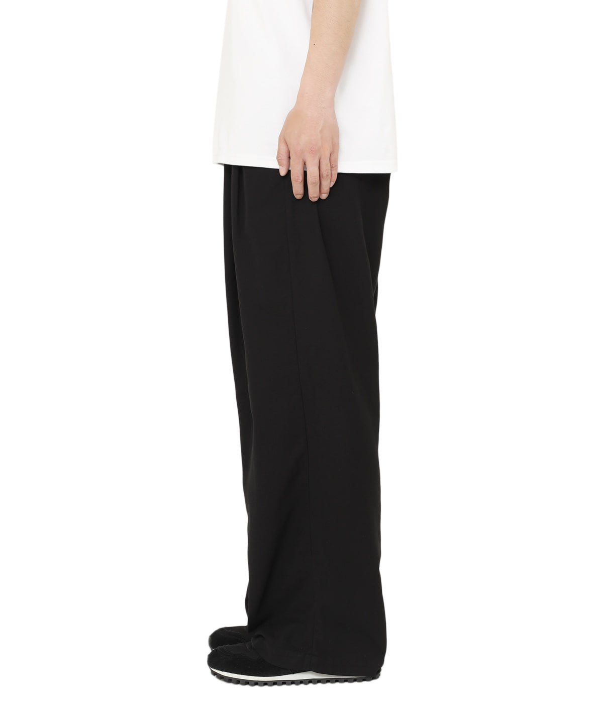 Garment Dyed Double Cloth 2 Tuck Wide Easy Trousers | COOTIE