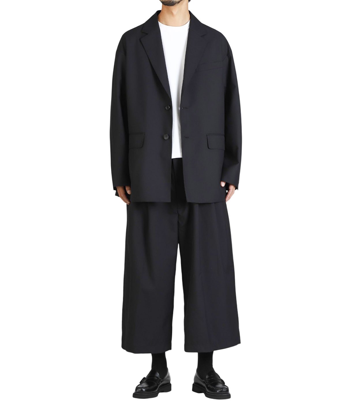 T/W Saxony Shin Cut Wide Easy Trousers | COOTIE PRODUCTIONS