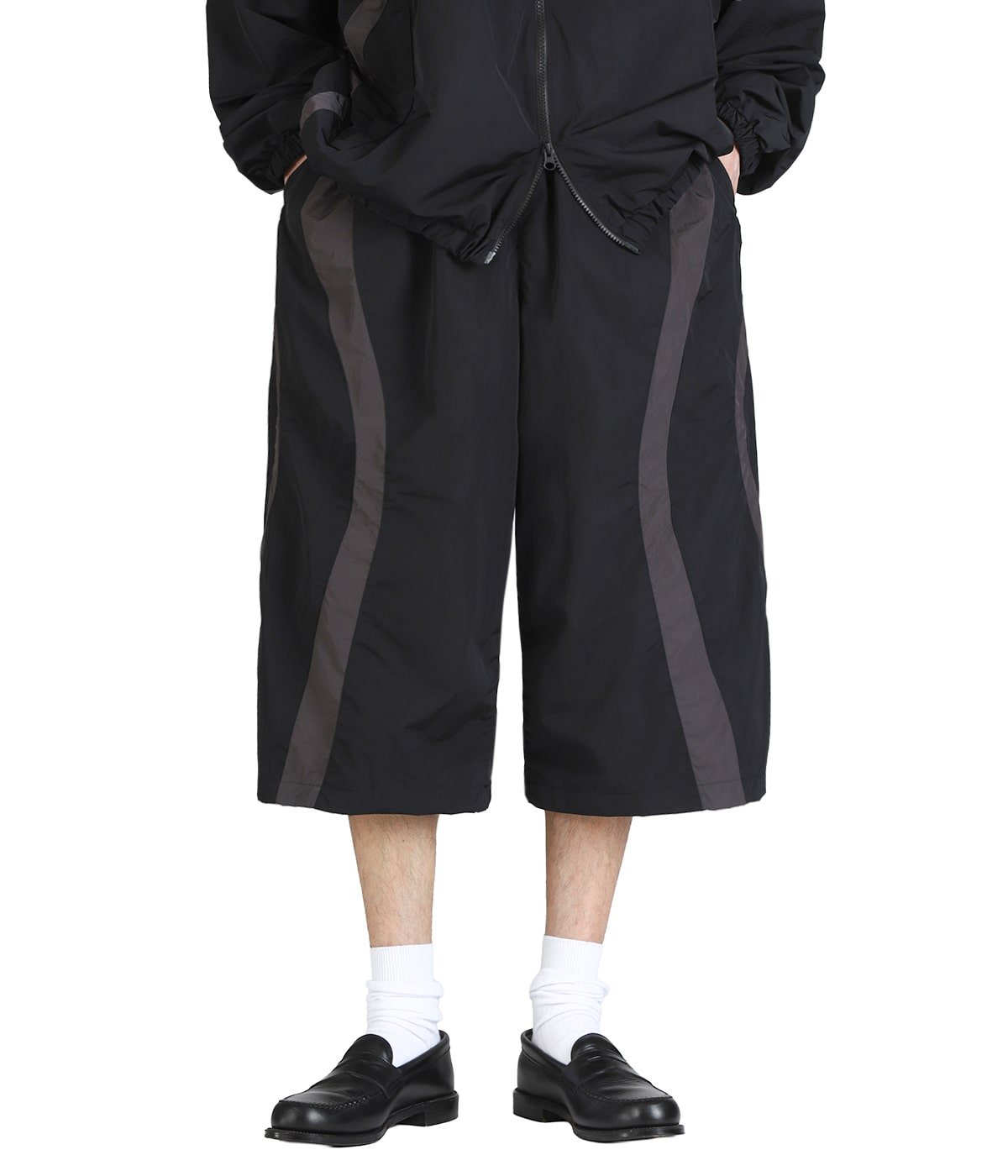 Nylon Paneling Shin Cut Wide Track Pants | COOTIE PRODUCTIONS