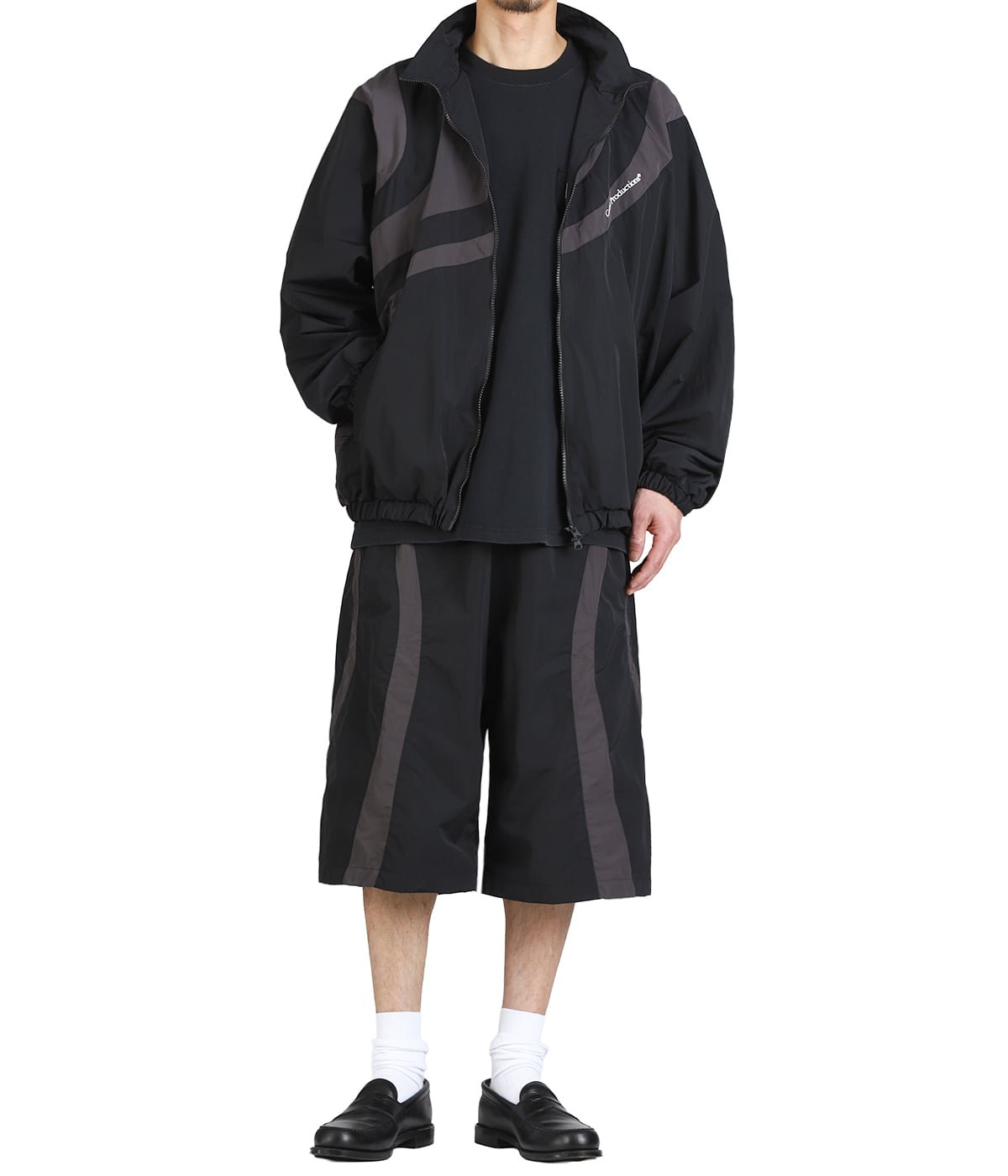 Nylon Paneling Shin Cut Wide Track Pants | COOTIE PRODUCTIONS