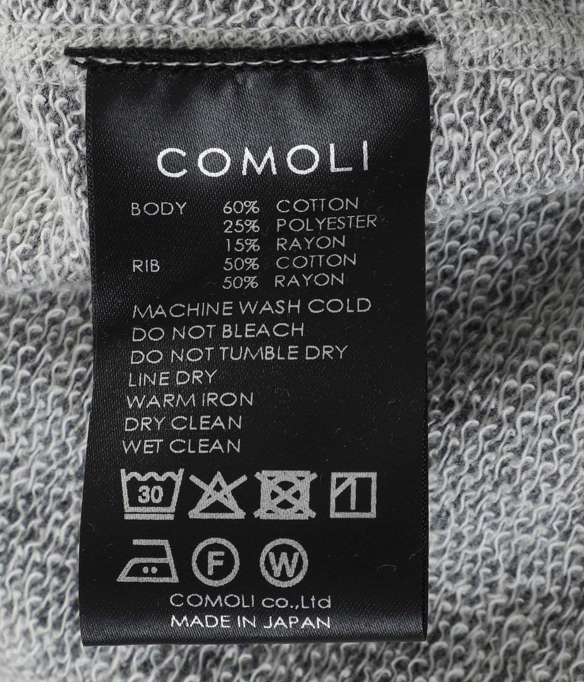 グレー裏毛 半袖クルー | COMOLI(コモリ) / トップス カットソー半袖