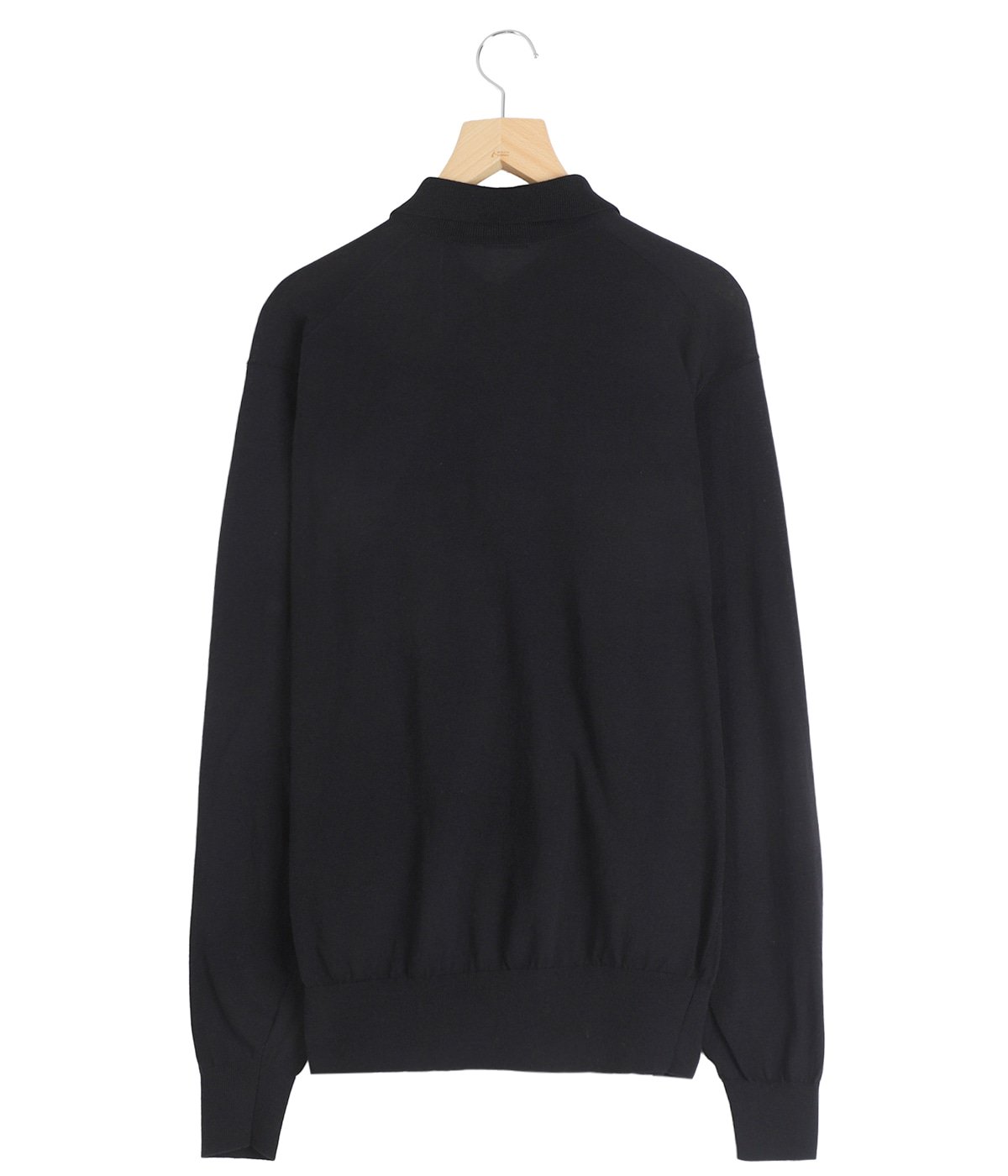 COMOLI コモリ コットンニットポロ FADE BLACK COMOLI | コットンニットポロ（fade black）- BARD