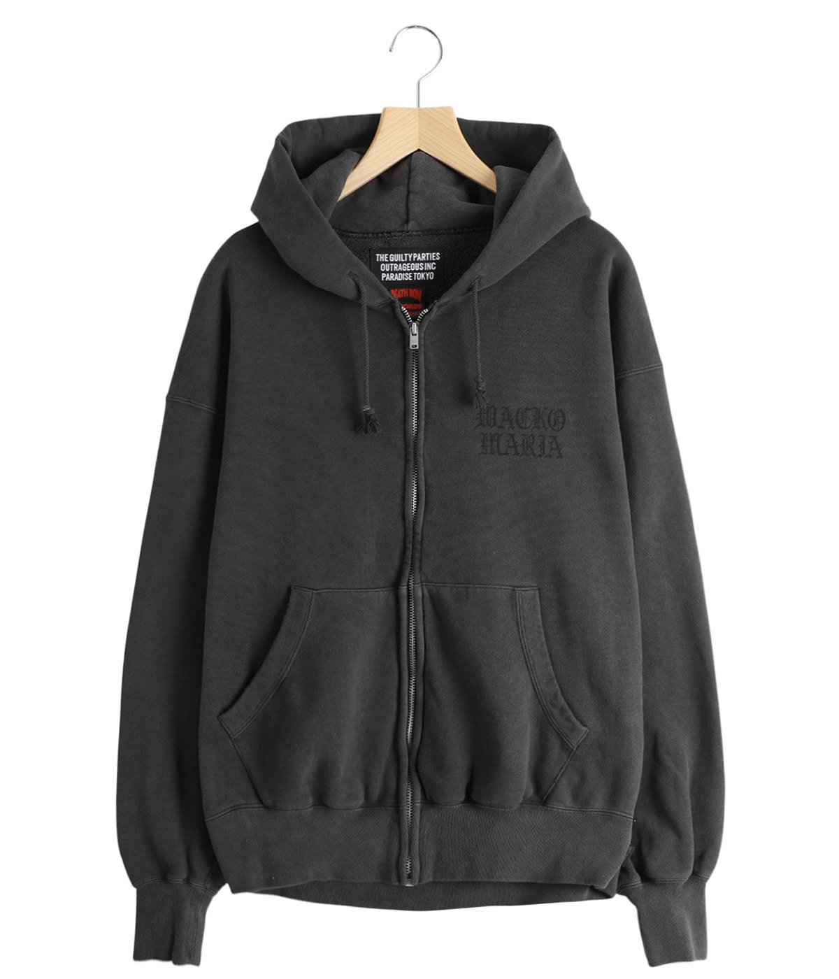 DEATH ROW RECORDS / WASHED MIDDLE WEIGHT FULL ZIP HOODED SWEAT