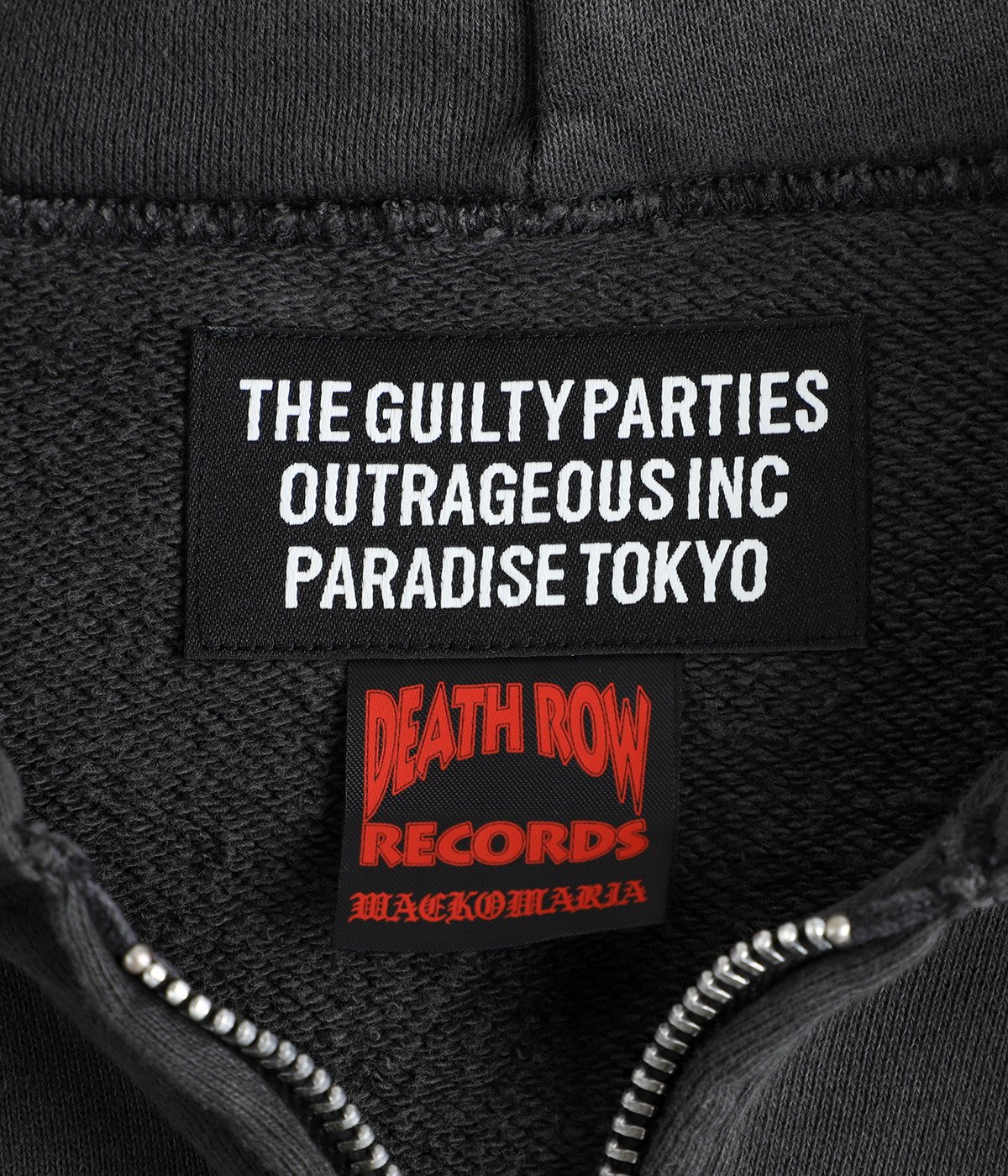 DEATH ROW RECORDS / WASHED MIDDLE WEIGHT FULL ZIP HOODED SWEAT
