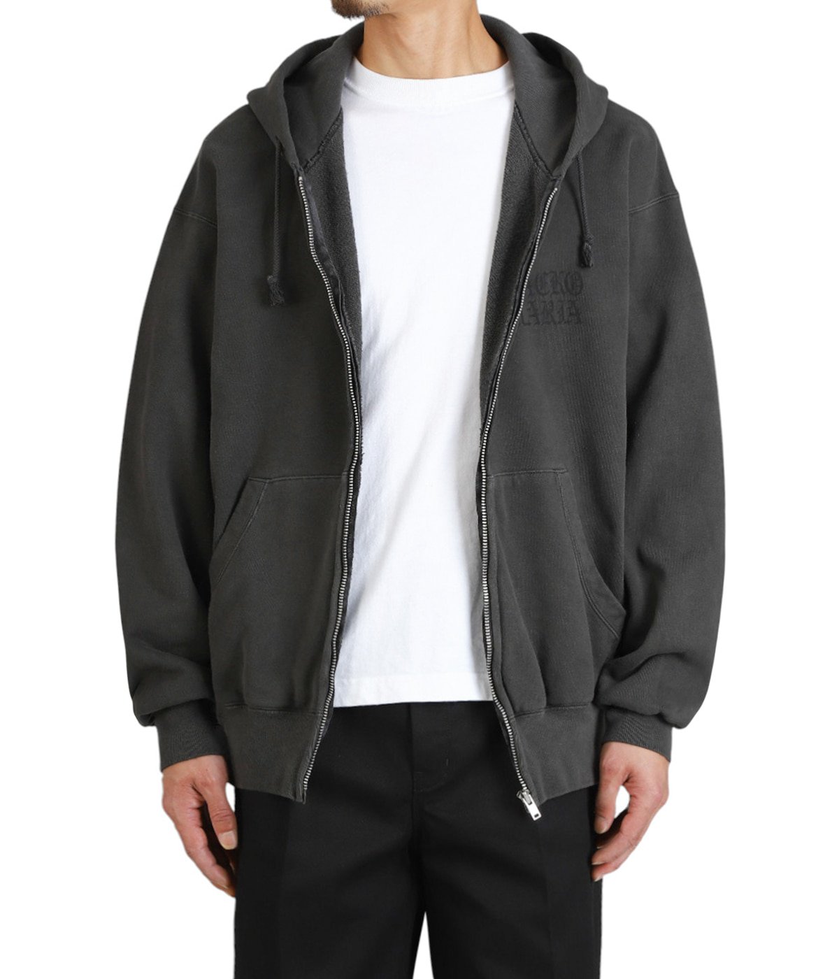 DEATH ROW RECORDS / WASHED MIDDLE WEIGHT FULL ZIP HOODED SWEAT