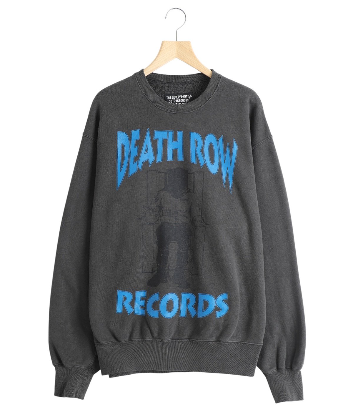 DEATH ROW RECORDS / WASHED MIDDLE WEIGHT CREW NECK SWEAT SHIRT