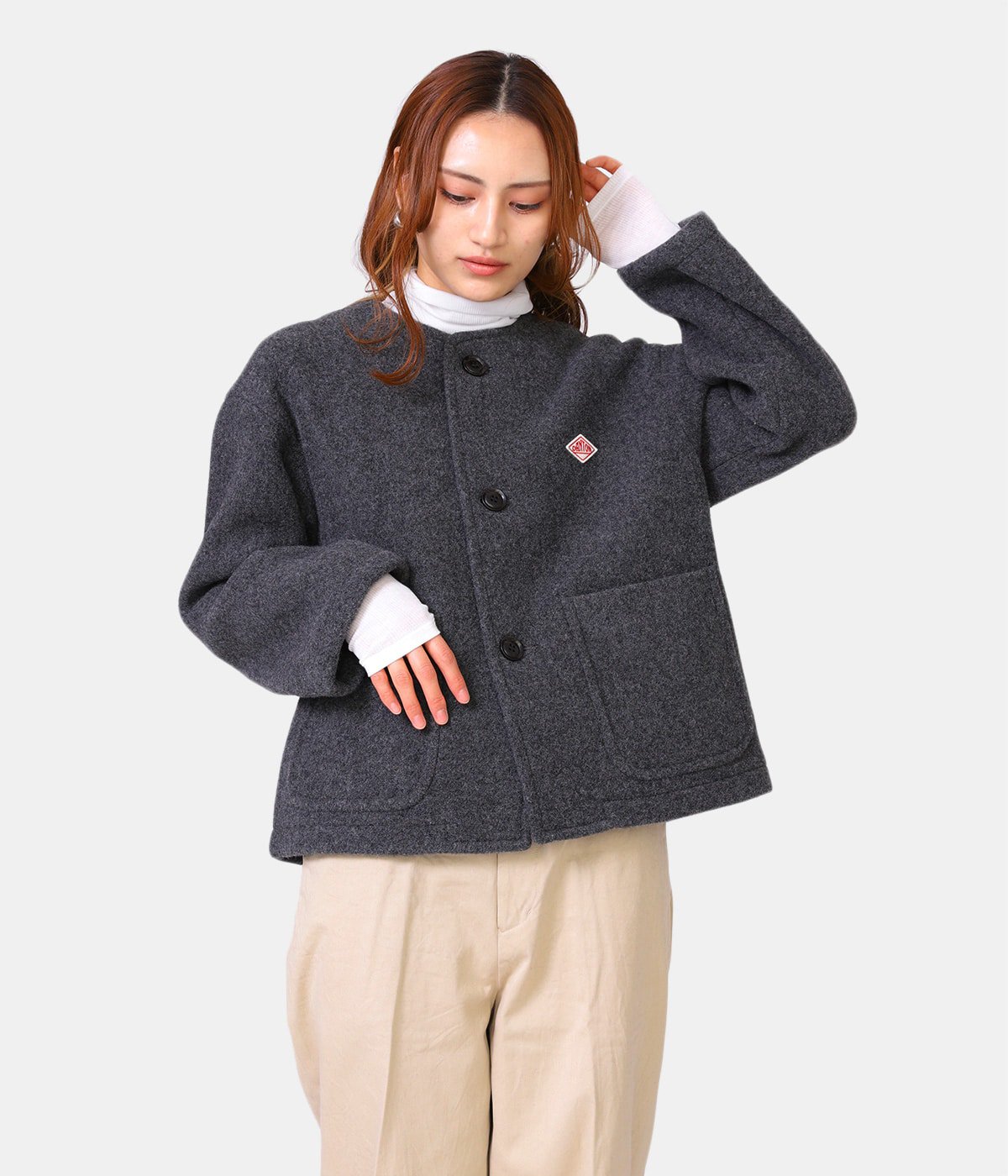 レディース Collarless Jacket Danton ダントン アウター ブルゾン ジャンパー レディース の通販 Arknets アークネッツ 公式通販 正規取扱店