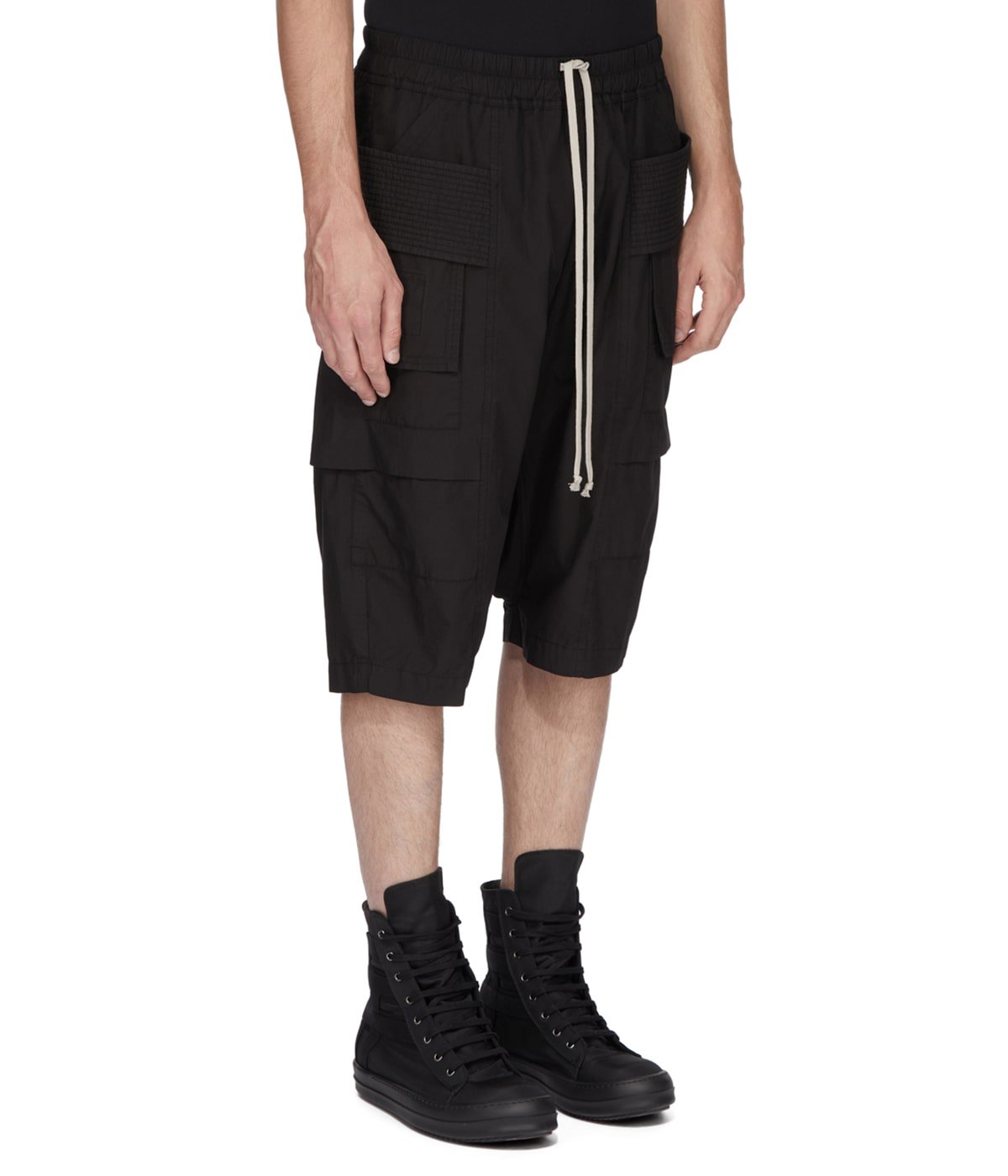 Rick Owens DRKSHDW PODS ブラック サイズXS 使用感あり RICK OWENS DRKSHDW - 【25SS】クリーチ カーゴ サルエルショート