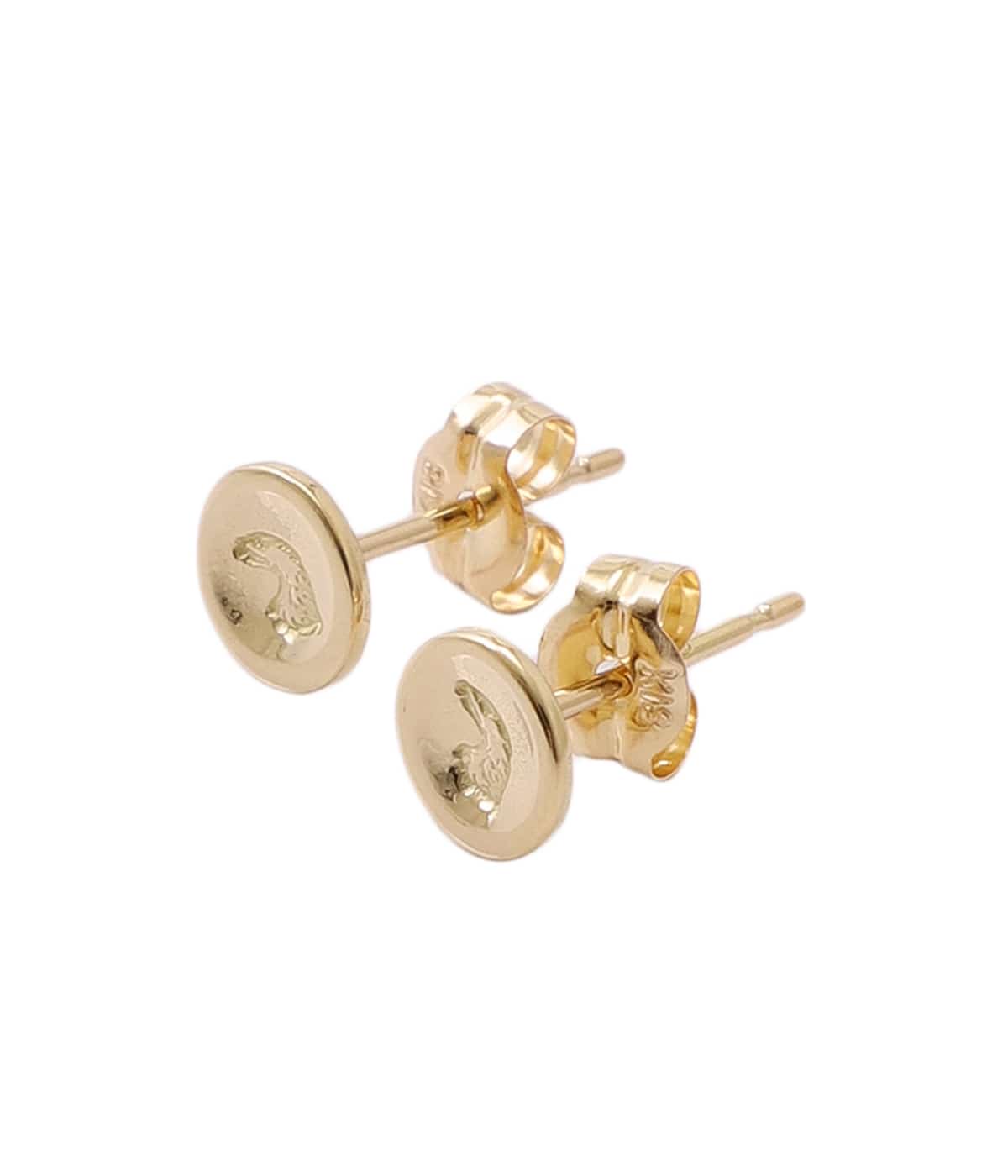 18K GOLD EAGLE HEAD PIERCED EARRINGS