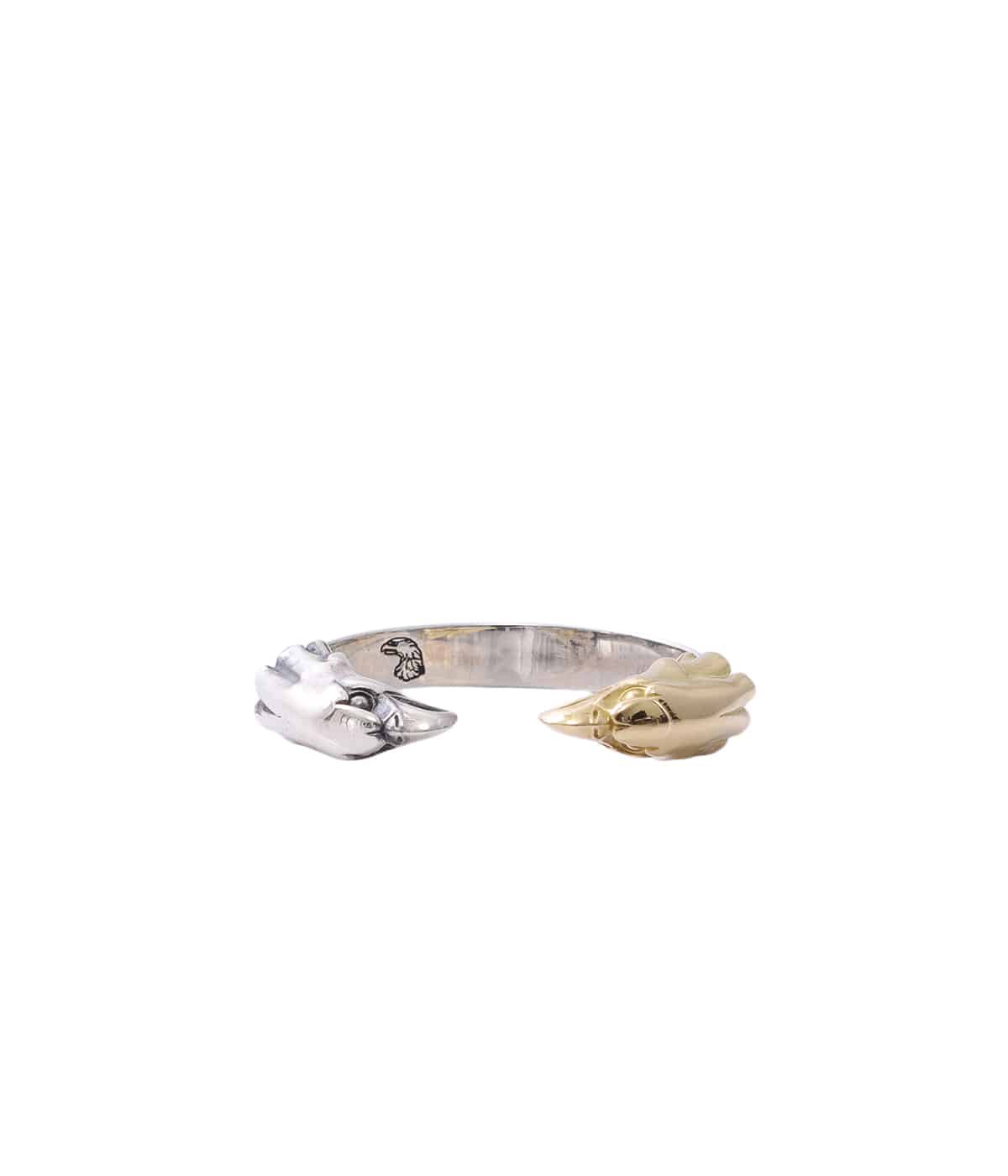 DOUBLE EAGLE HEAD RING (18K GOLD & SILVER) | LARRY SMITH(ラリー 