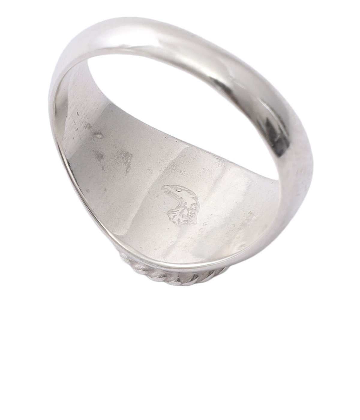 EAGLE HEAD STAMPED RING (18K GOLD ACCENT) No. 36 | LARRY SMITH