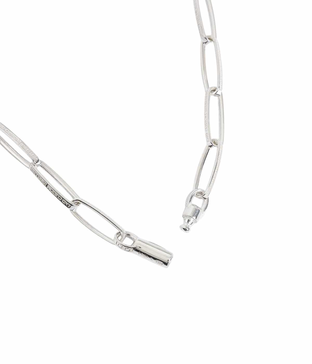 Half rounded narrow chain necklace - SILVER - | END(エンド Half rounded narrow chain necklace - SILVER - | END(エンド