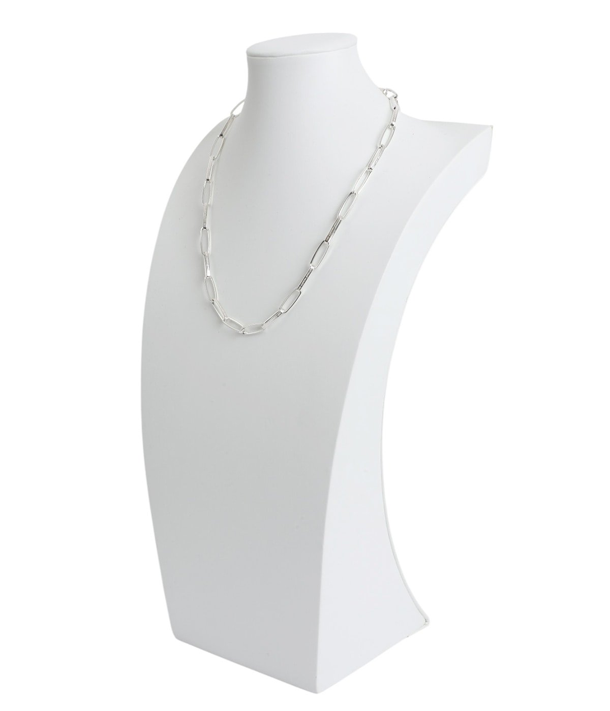 Half rounded narrow chain necklace - SILVER - | END(エンド