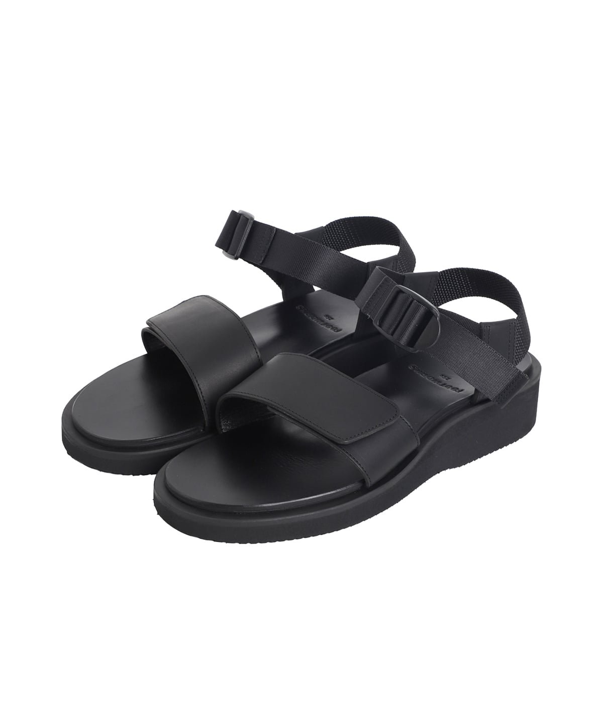 【新品・未使用】FOOTWORKS leather sandal 26.5㎝ Sandals with Velcro Straps (wide belt) in Smooth Leather