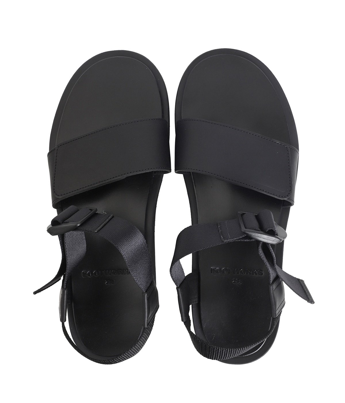 Sandals with Velcro Straps (wide belt) in Smooth Leather