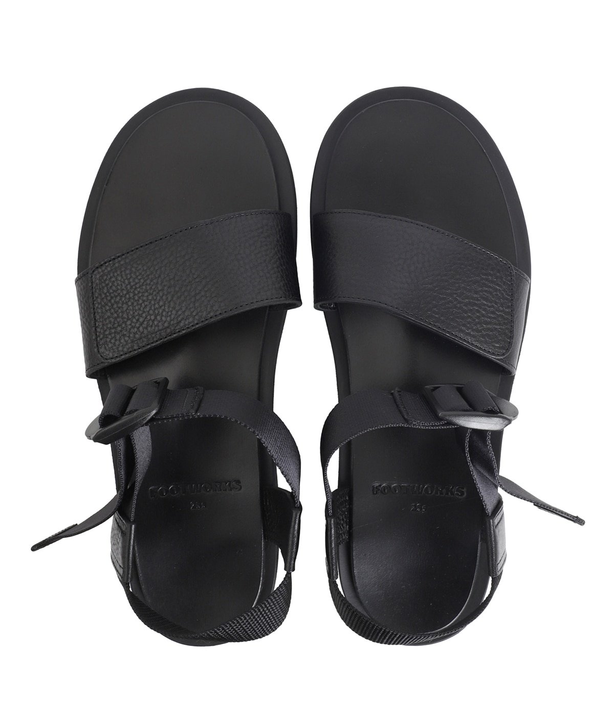 Sandals with Velcro Straps (wide belt) in Grain Leather