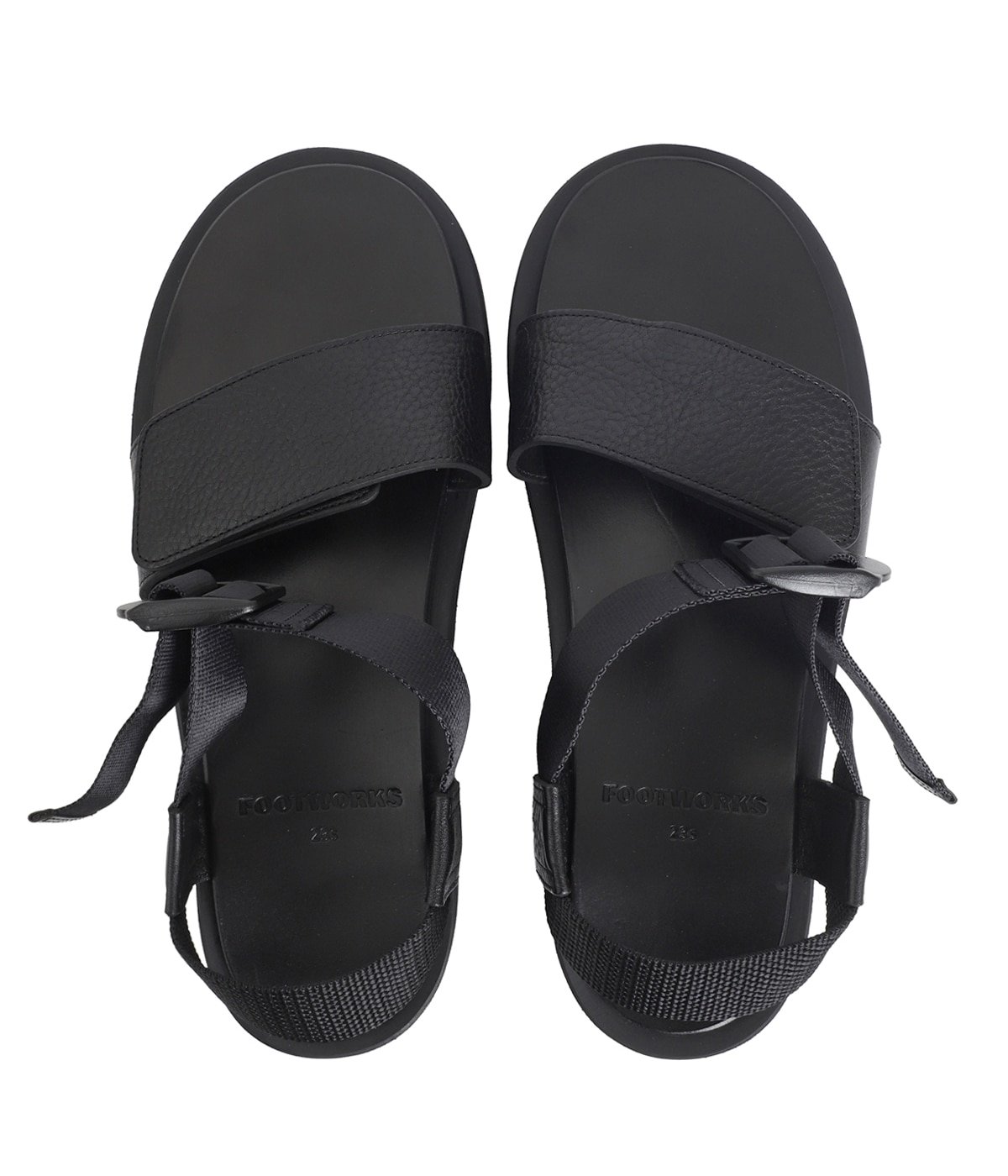 レディース】Sandals with Velcro Straps (wide belt) in Grain
