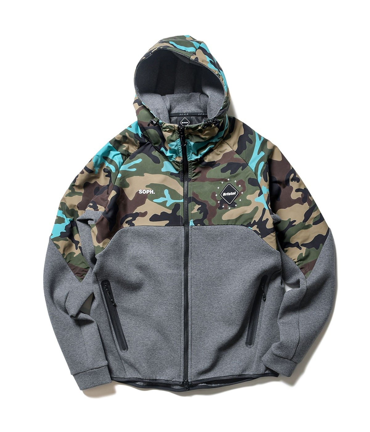 FCRB × BAPE  Ventilation Hoodie ブラック カモ