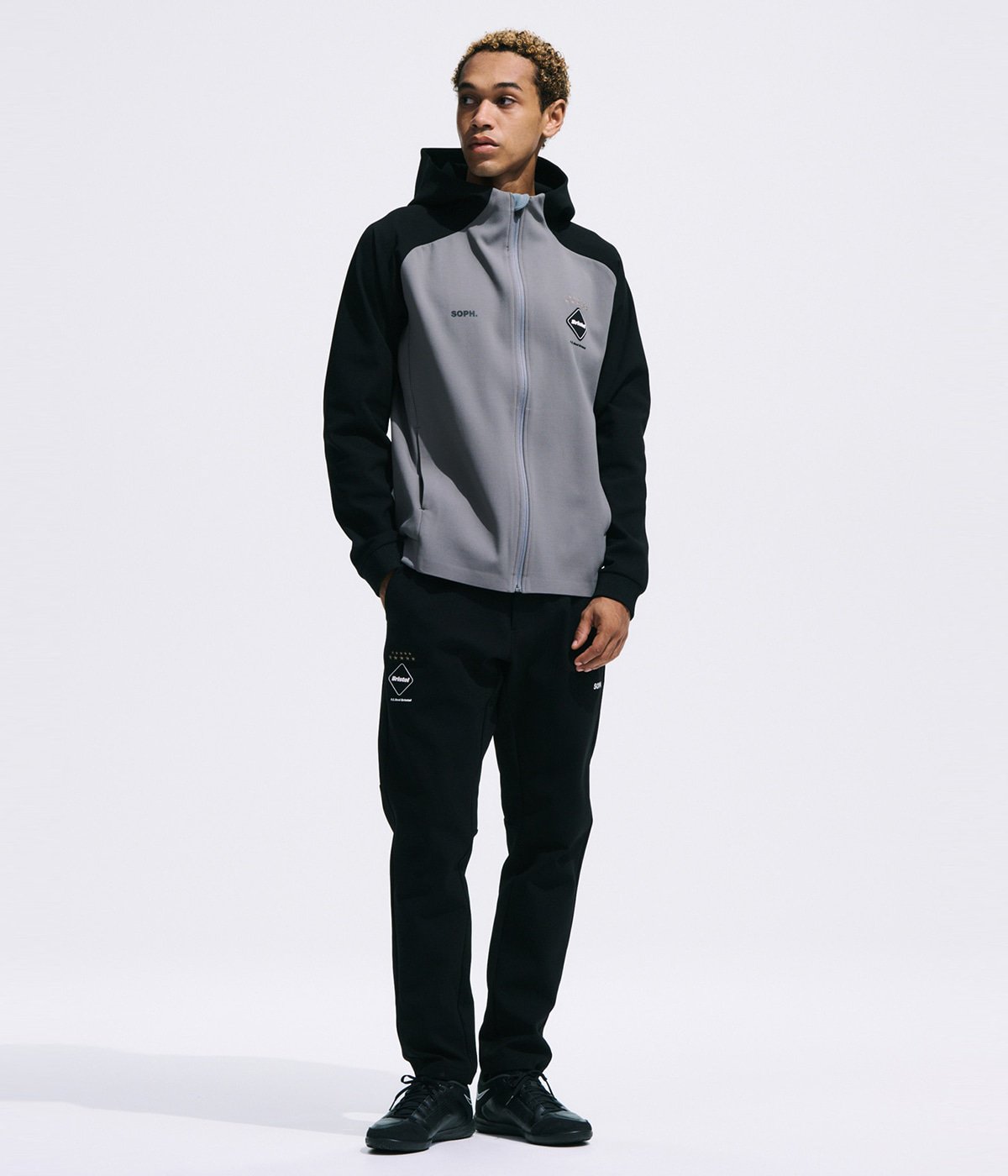【美品L】 ブリストル　PDK PANTS　ジャージ トラックパンツ FCRB ブリストル PDK PANTS ラバー ロゴ 裾ジップ ジャージ イージー