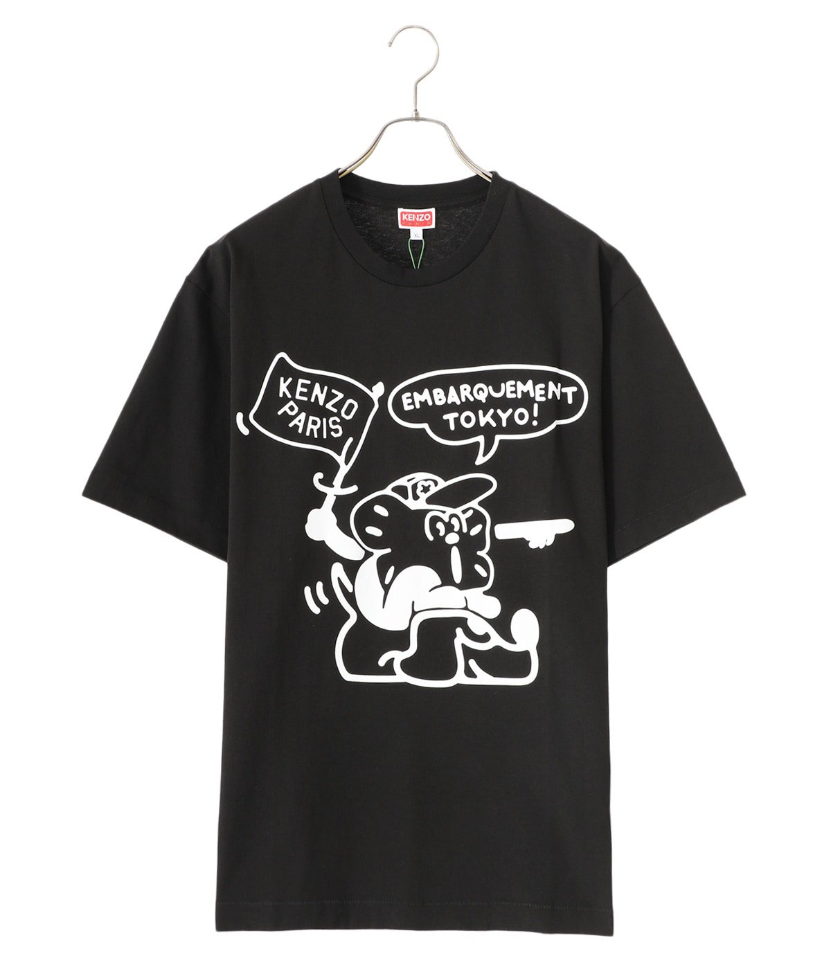 【希少XLサイズ】ケンゾー☆プリント フラワー ロゴ 半袖 tシャツ 黒古着屋ちゃいtシャツ