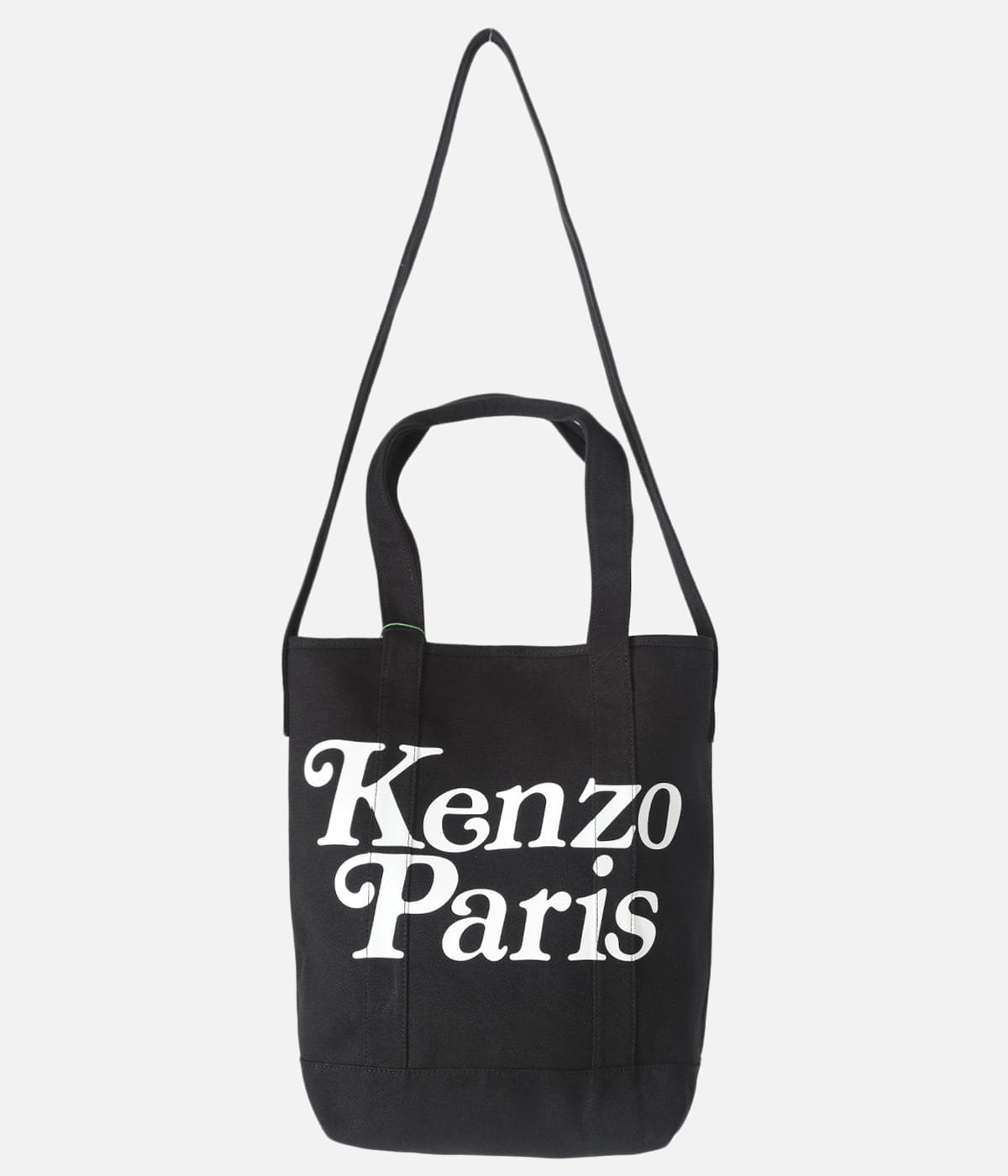 KENZO ケンゾー　レザートートバッグ　２WAY　イタリア製ブラック×シルバー18㎝