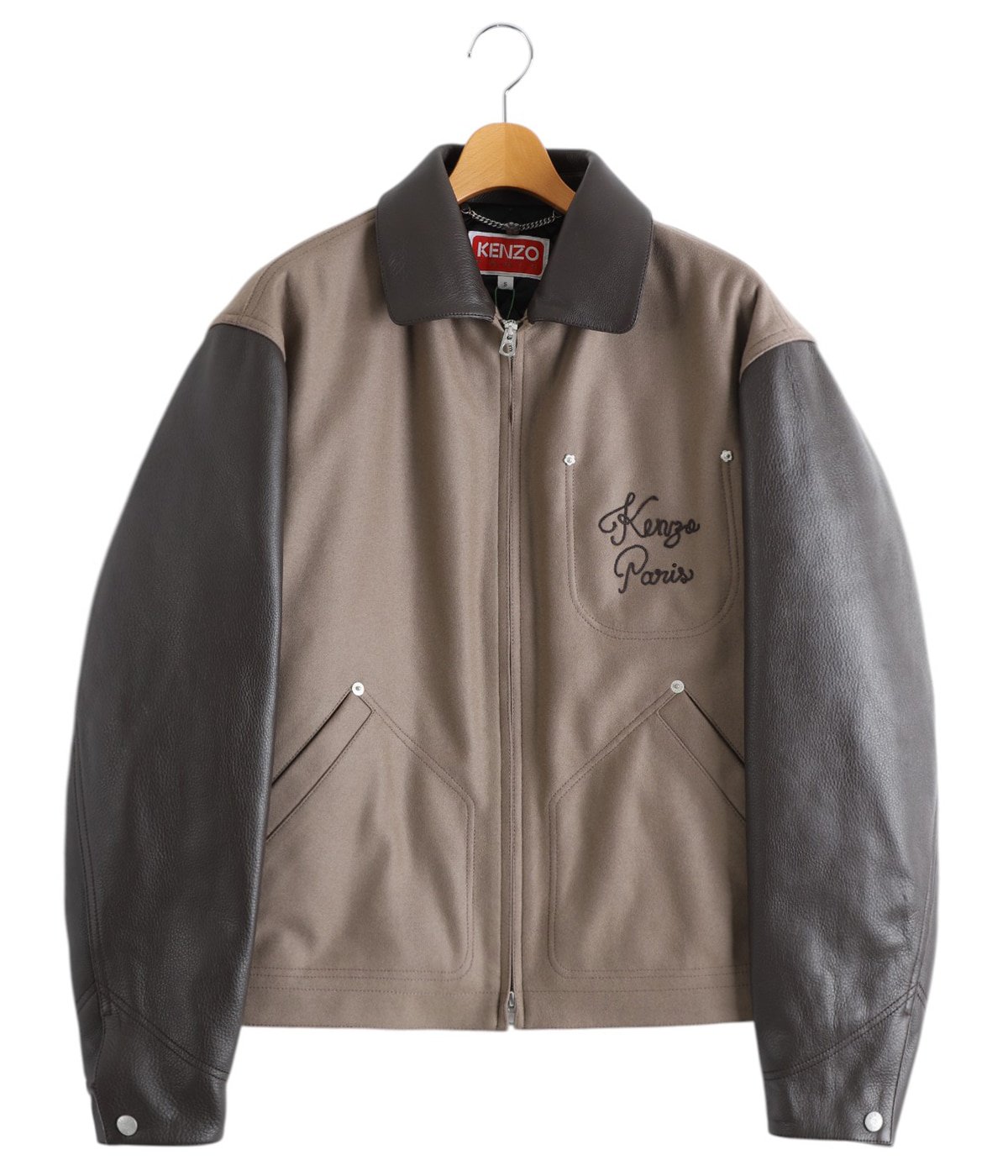 KENZO PARIS CHAINSTITCH LEATHER WOOL BLOUSON | KENZO(ケンゾー