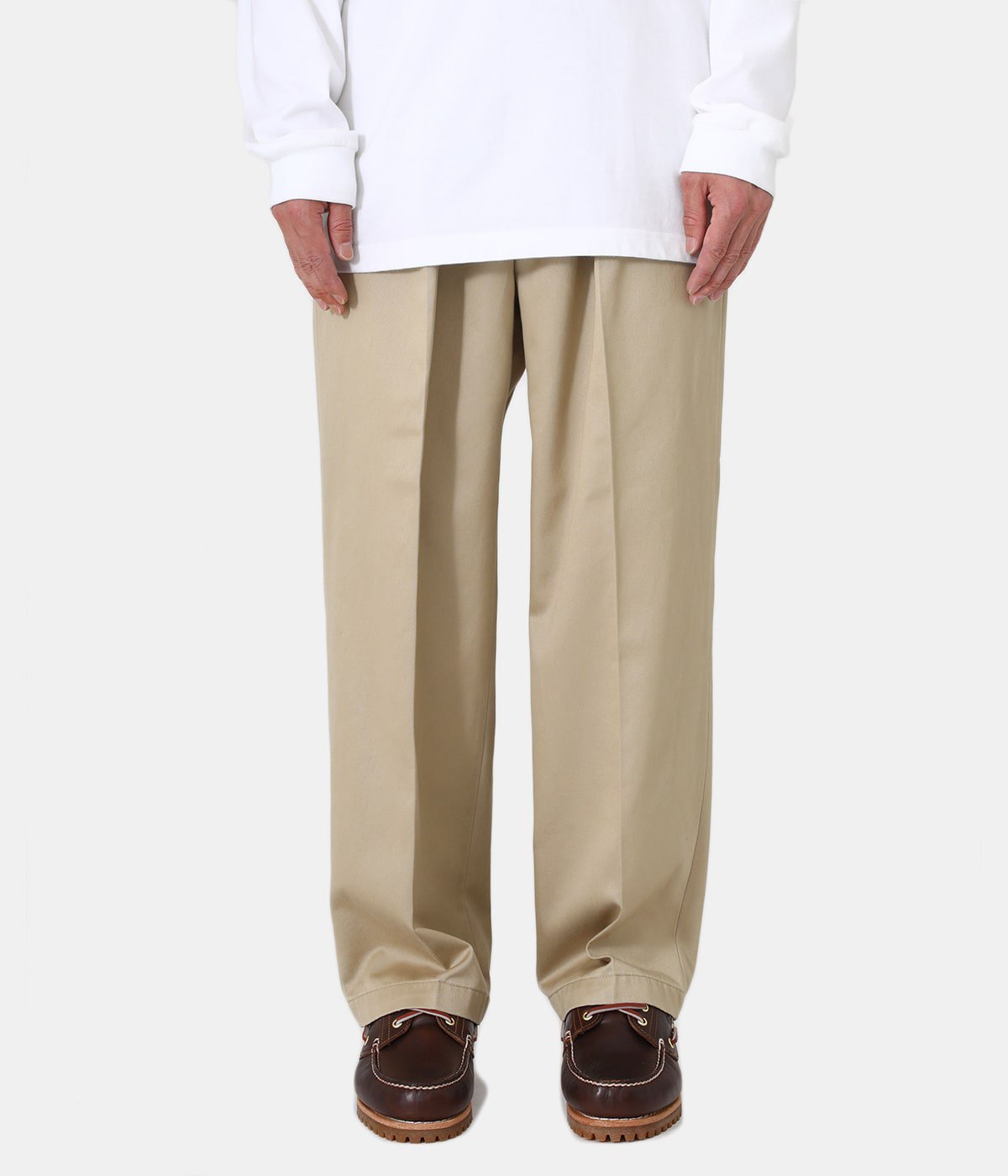 Two-tuck Wide Tapered Pants