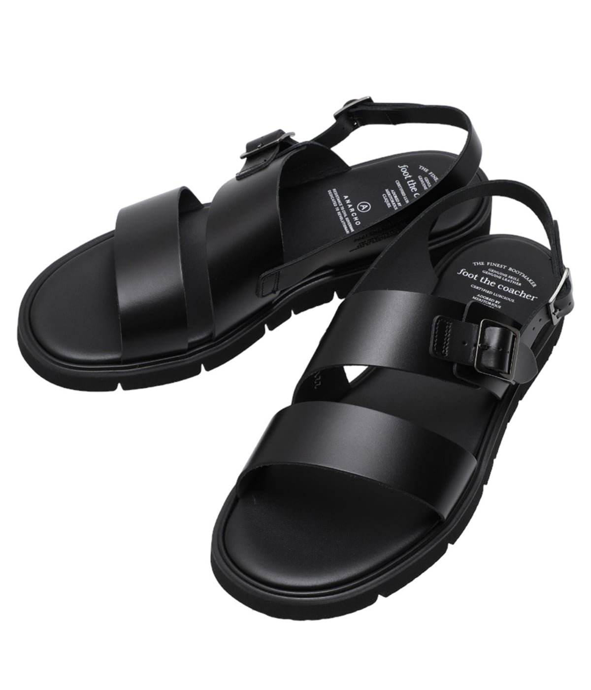 ブランドを選択する foot the coacher SS SANDALS/US7/BLK/レザー