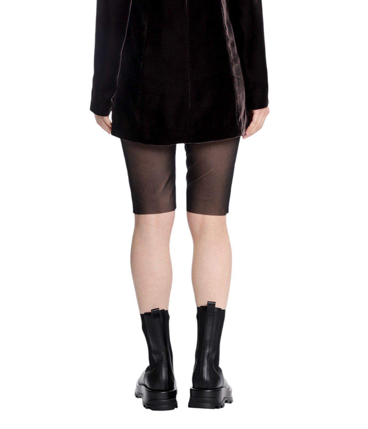 希少　タグ付き　FETICO ベロア　ライダース　サイズ1 レディース】ROSE-EMBROIDERED SHEER BIKER SHORTS | FETICO