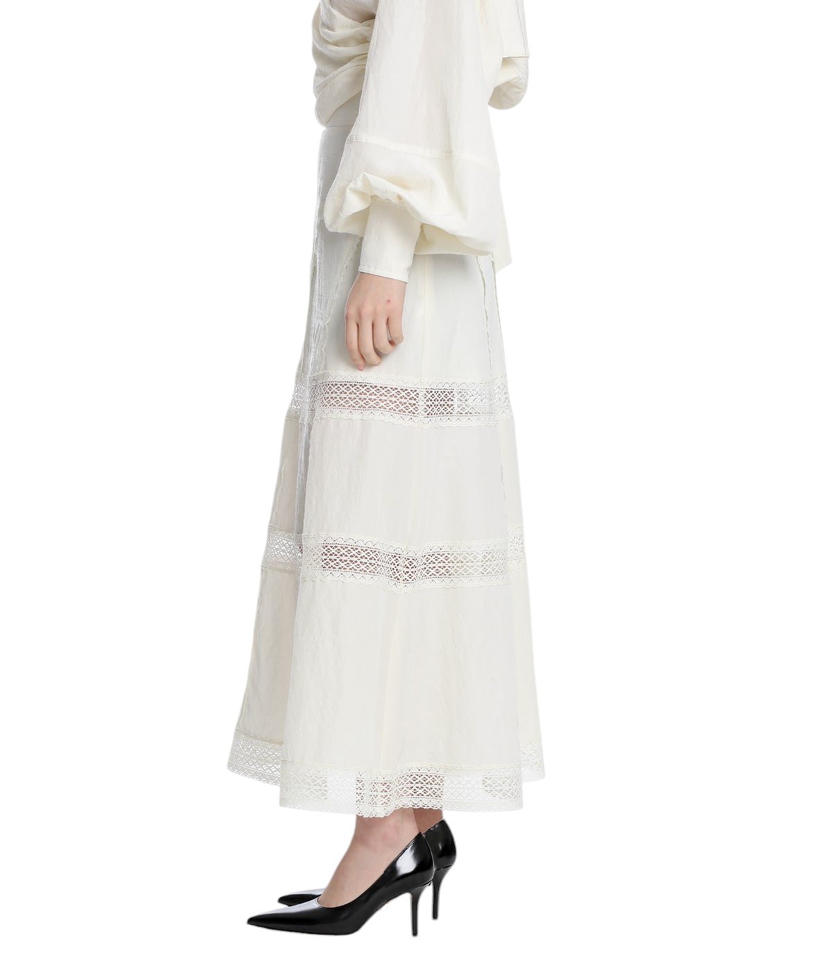 レディース】LACE-PANELED MAXI SKIRT | FETICO(フェティコ