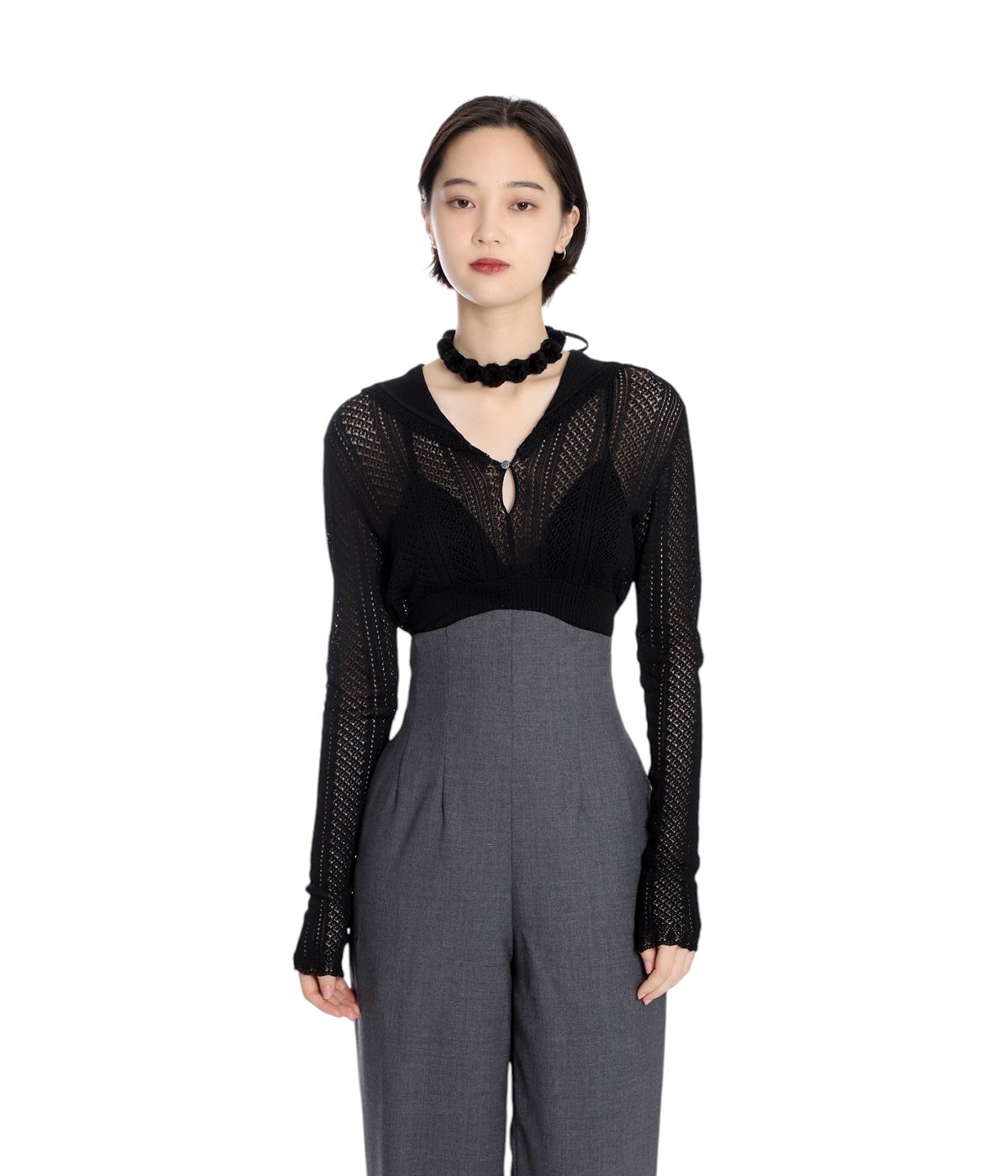 レディース】LACE KNIT SAILOR COLLAR BODYSUIT | FETICO レディース】LACE KNIT SAILOR COLLAR BODYSUIT | FETICO