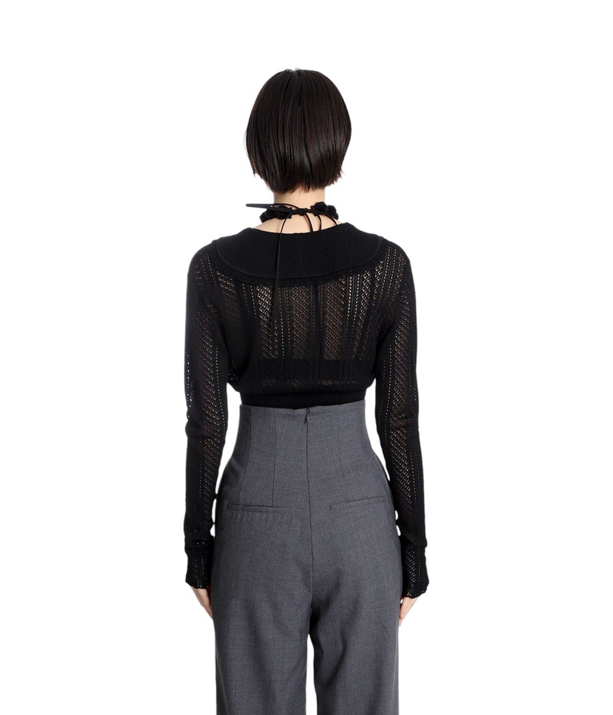 LACE KNIT SAILOR COLLAR BODYSUIT – FETICO Official Online Shop