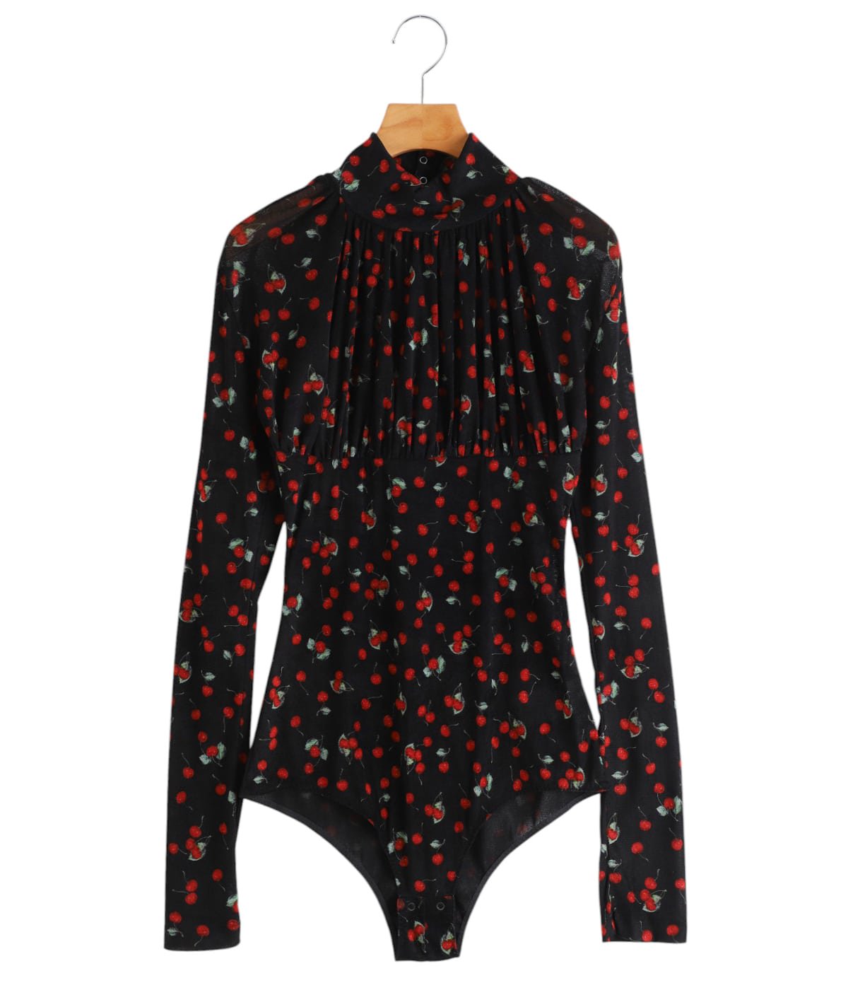 カットソー(長袖/七分) Needles - fetico 21 AW Bodysuit レディース】Printed velvet tulle turtleneck bodysuit
