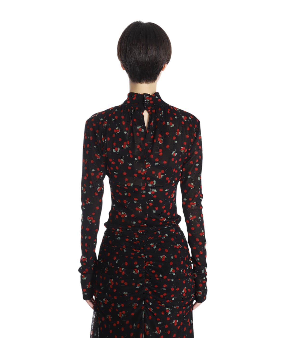 レディース】Printed velvet tulle turtleneck bodysuit | FETICO