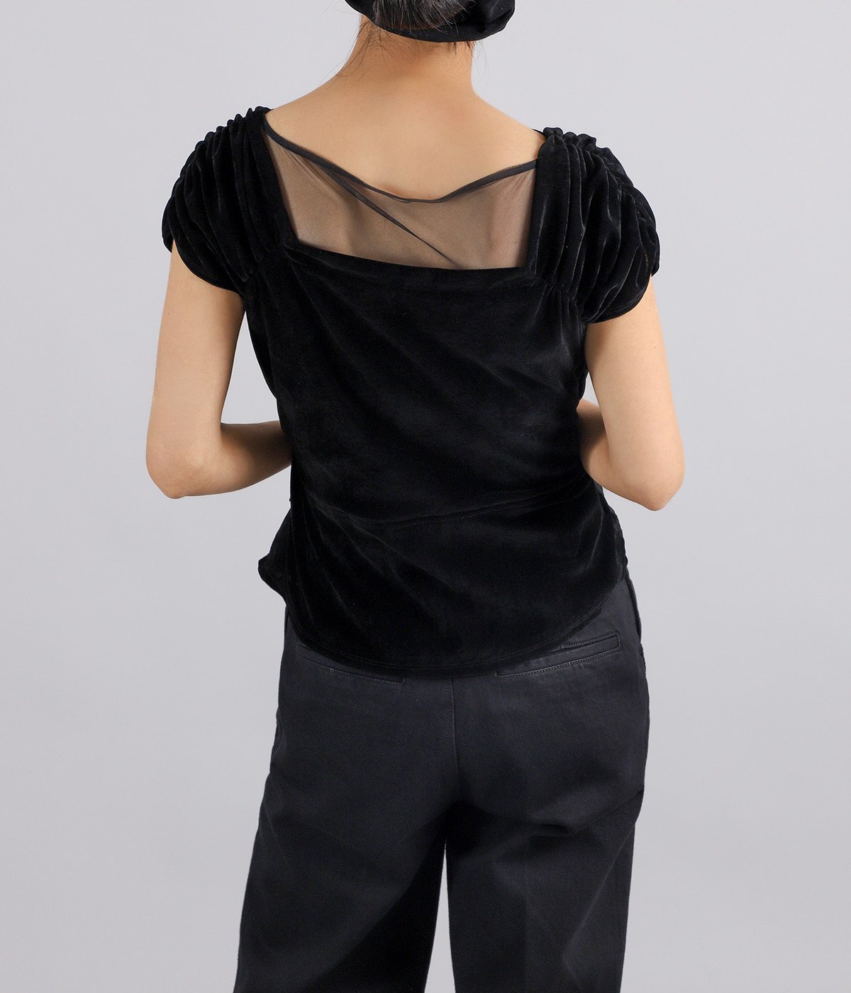 レディース】VELVET TULLE GATHERED TOP | FETICO(フェティコ