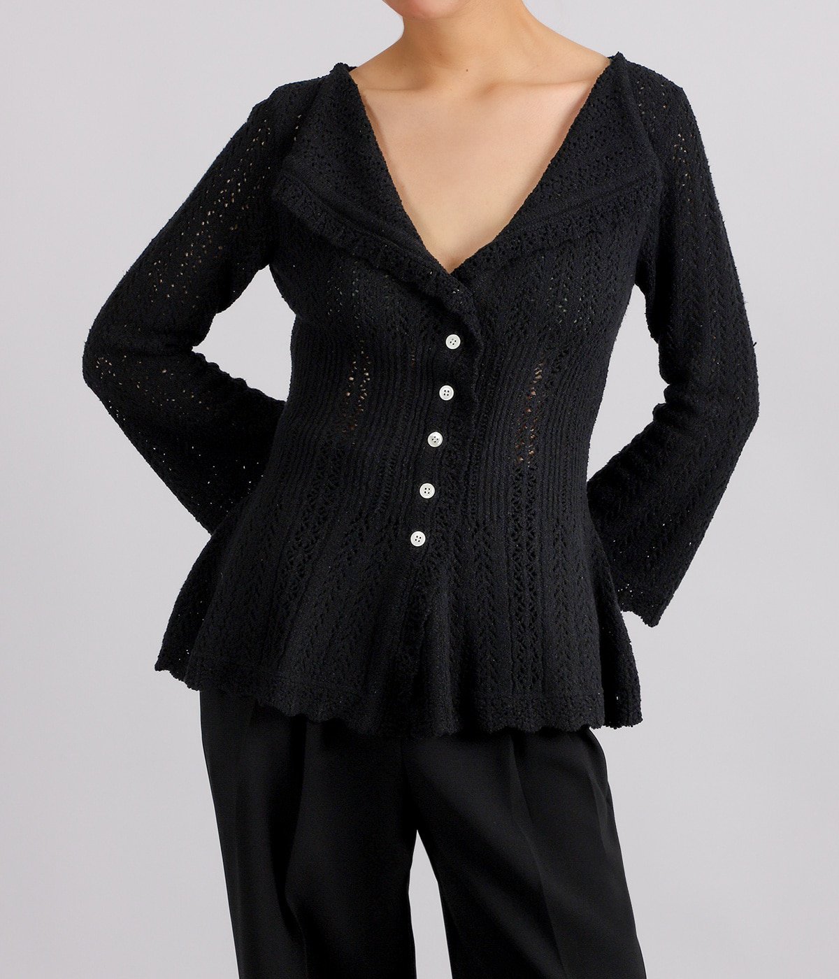 レディース】BOUCLE KNIT LACE CARDIGAN | FETICO(フェティコ