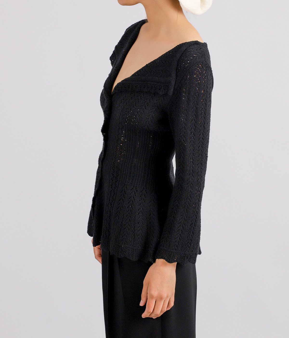 レディース】BOUCLE KNIT LACE CARDIGAN | FETICO(フェティコ