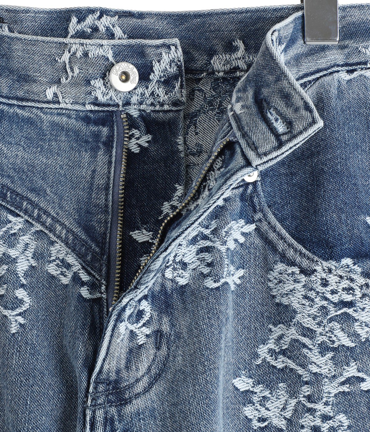 レディース】LACE-JACQUARD DENIM STRAIGHT JEANS | FETICO(フェティコ 