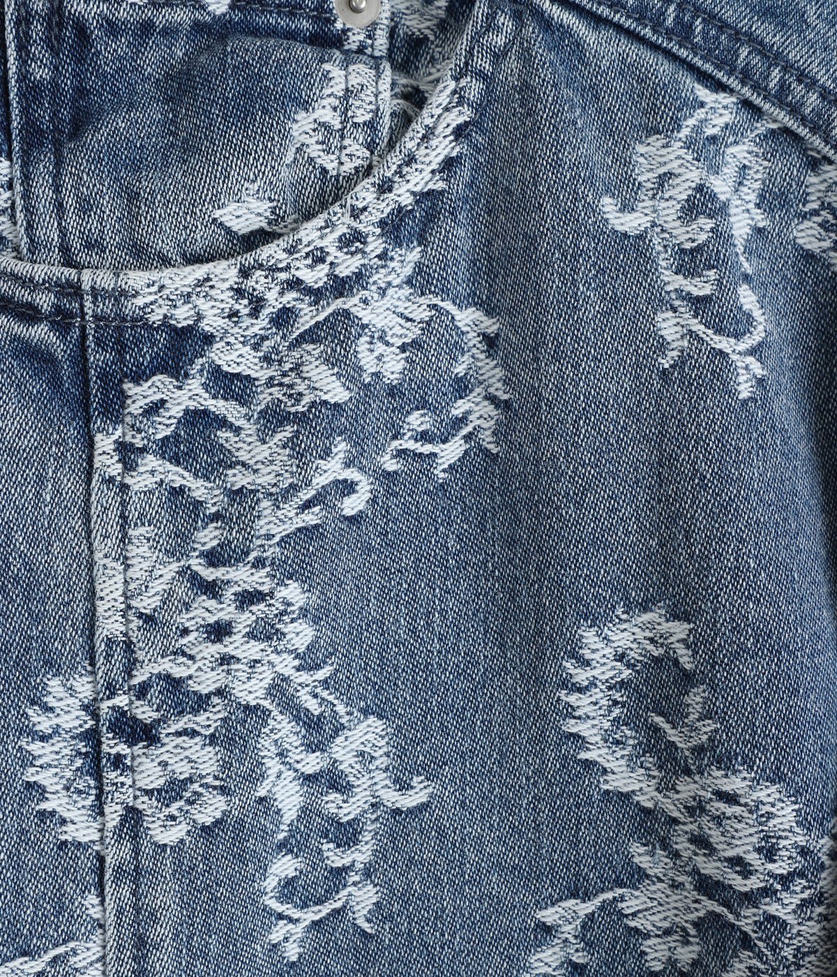 レディース】LACE-JACQUARD DENIM STRAIGHT JEANS | FETICO(フェティコ