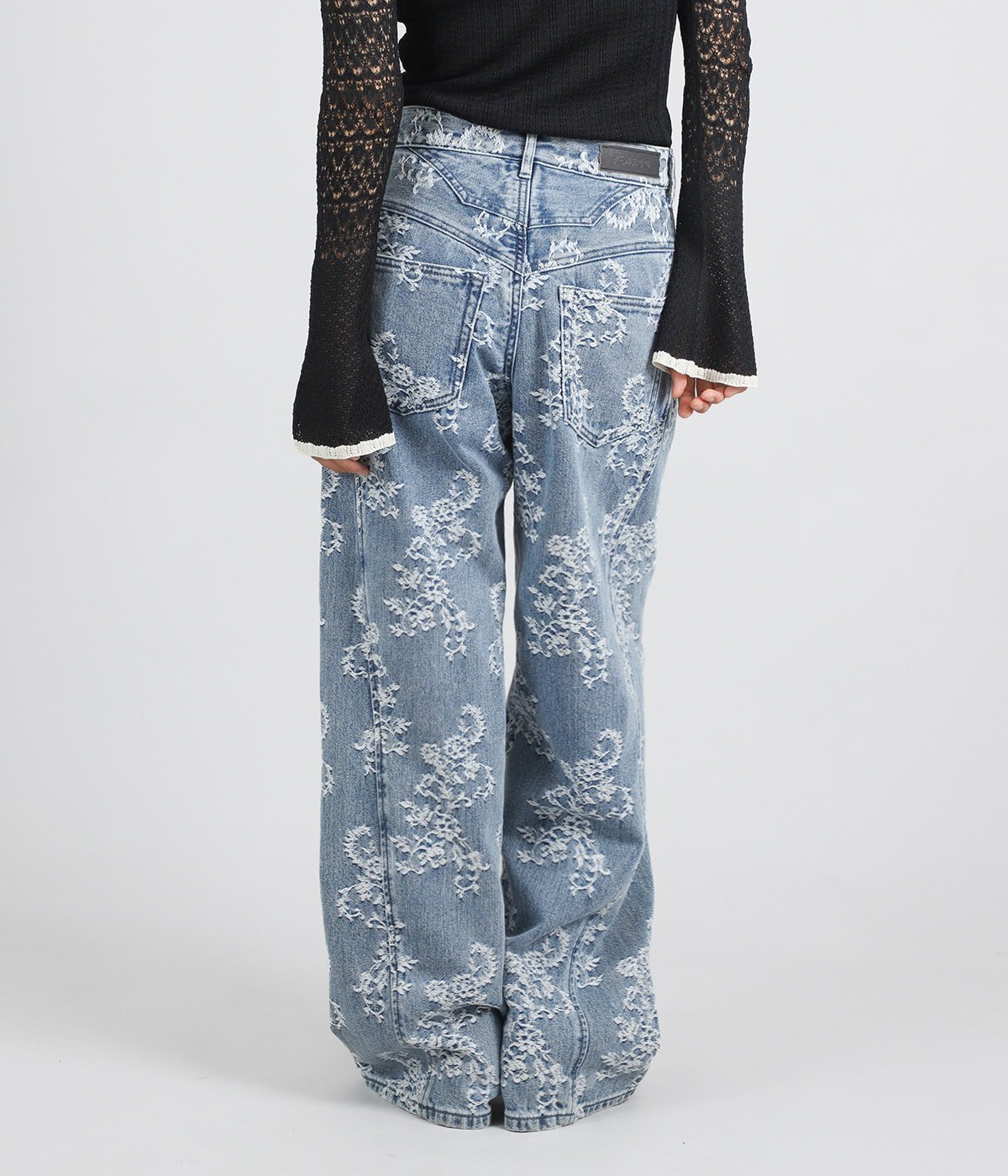 レディース】LACE-JACQUARD DENIM STRAIGHT JEANS | FETICO(フェティコ
