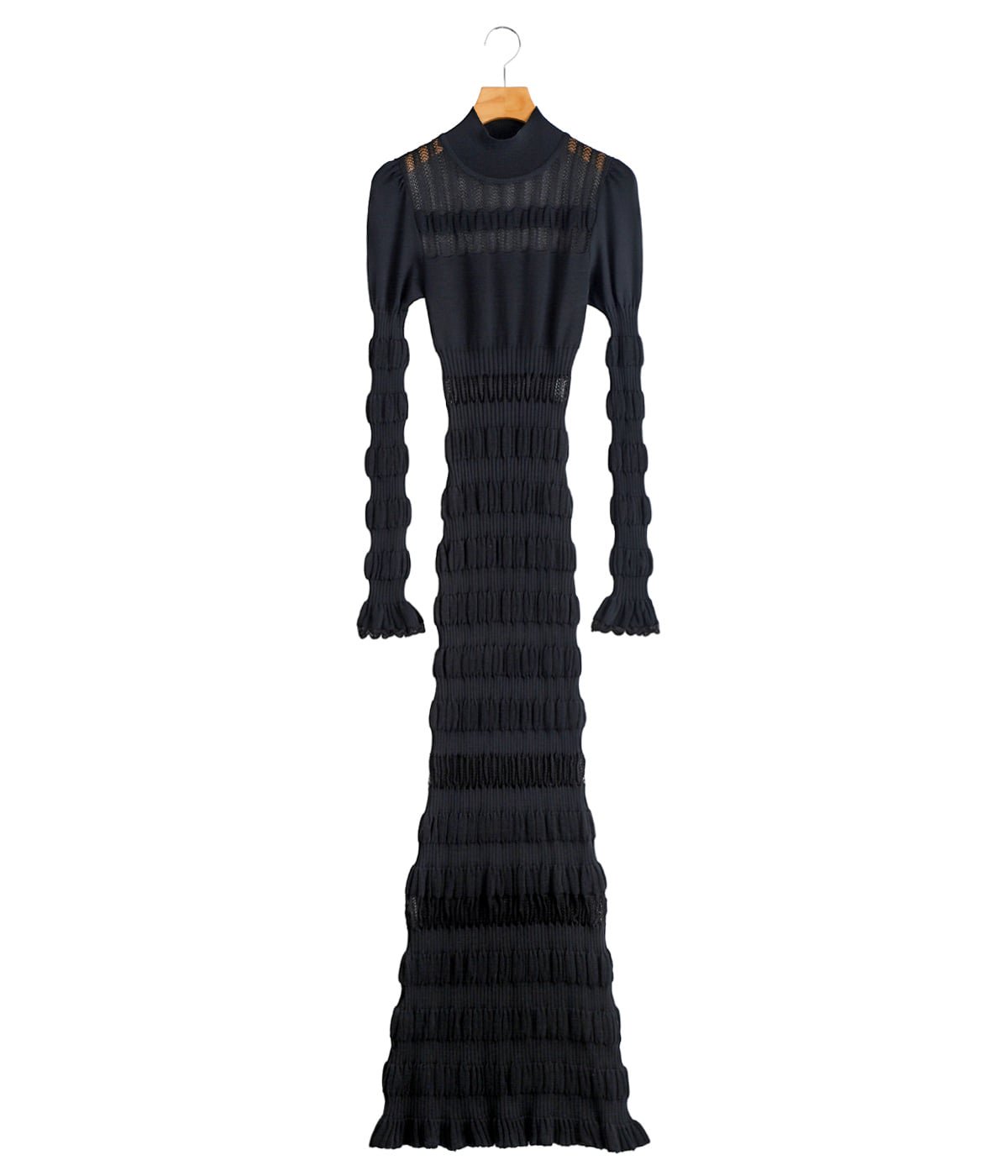 レディース】SHEER LACE STRIPE KNIT MAXI DRESS | FETICO(フェティコ