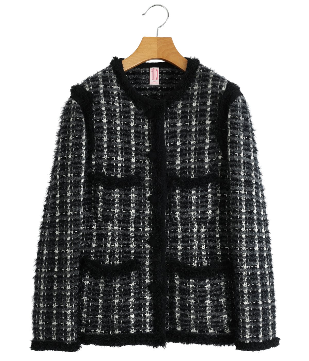 レディース】FRINGE TRIM TWEED KNIT JACKET | FETICO(フェティコ