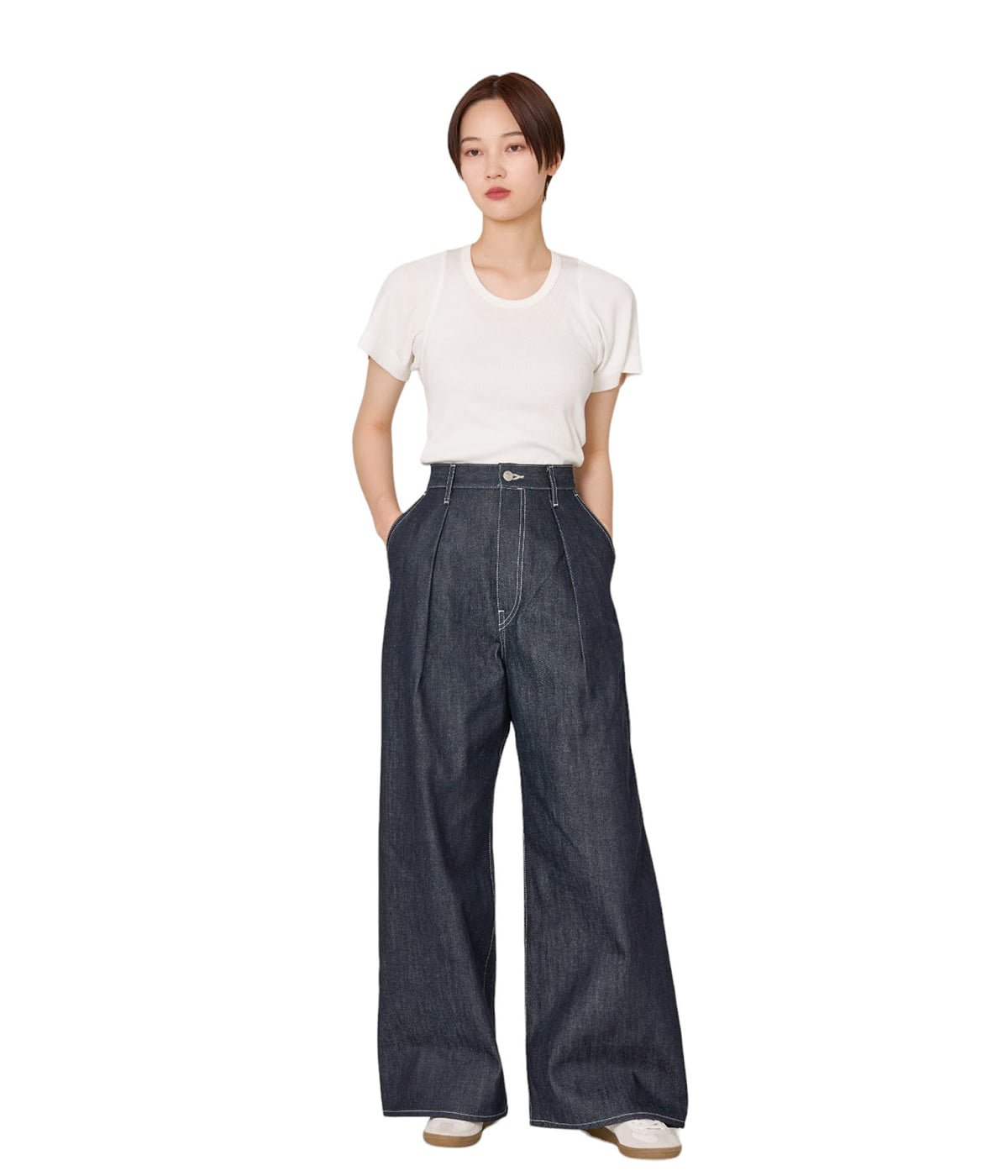 2024年のクリスマス 2tuck paper graph パンツ wide denim pants ...