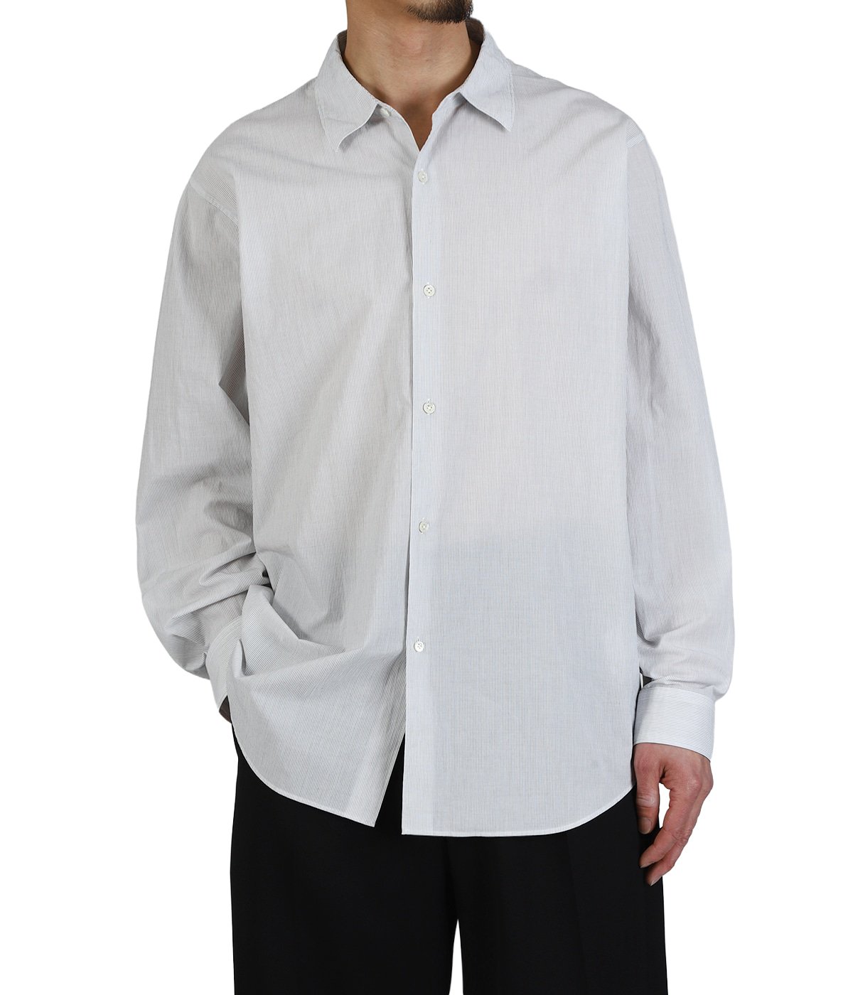Fine Cotton Seersucker Striped Shirt | Goldwin(ゴールドウイン
